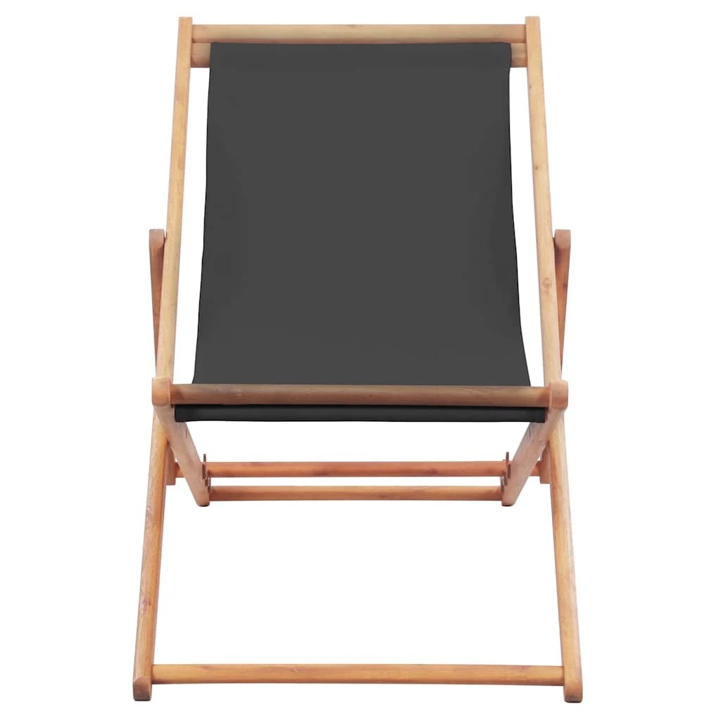 2 vidaXL Beach chair Foldable - Grey, 2 of 9