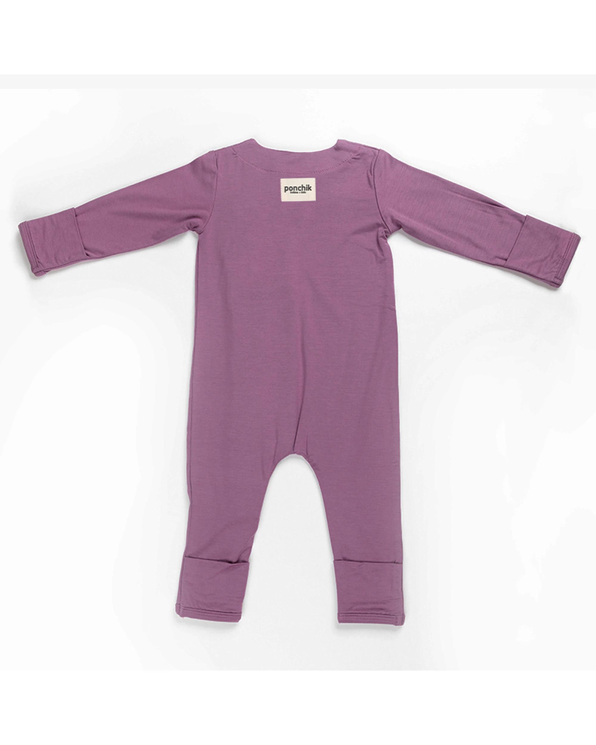 Ponchik Babies + Kids Magnetic Bamboo Body Suit Onesie Plum - Purple ...