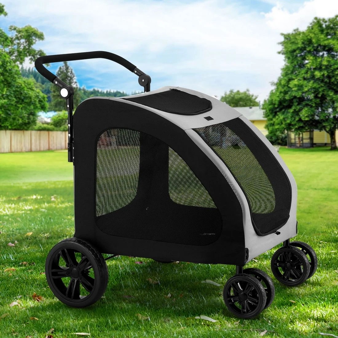 3 i.Pet Pet Stroller Dog Pram Large Carrier - Black, 3 of 7