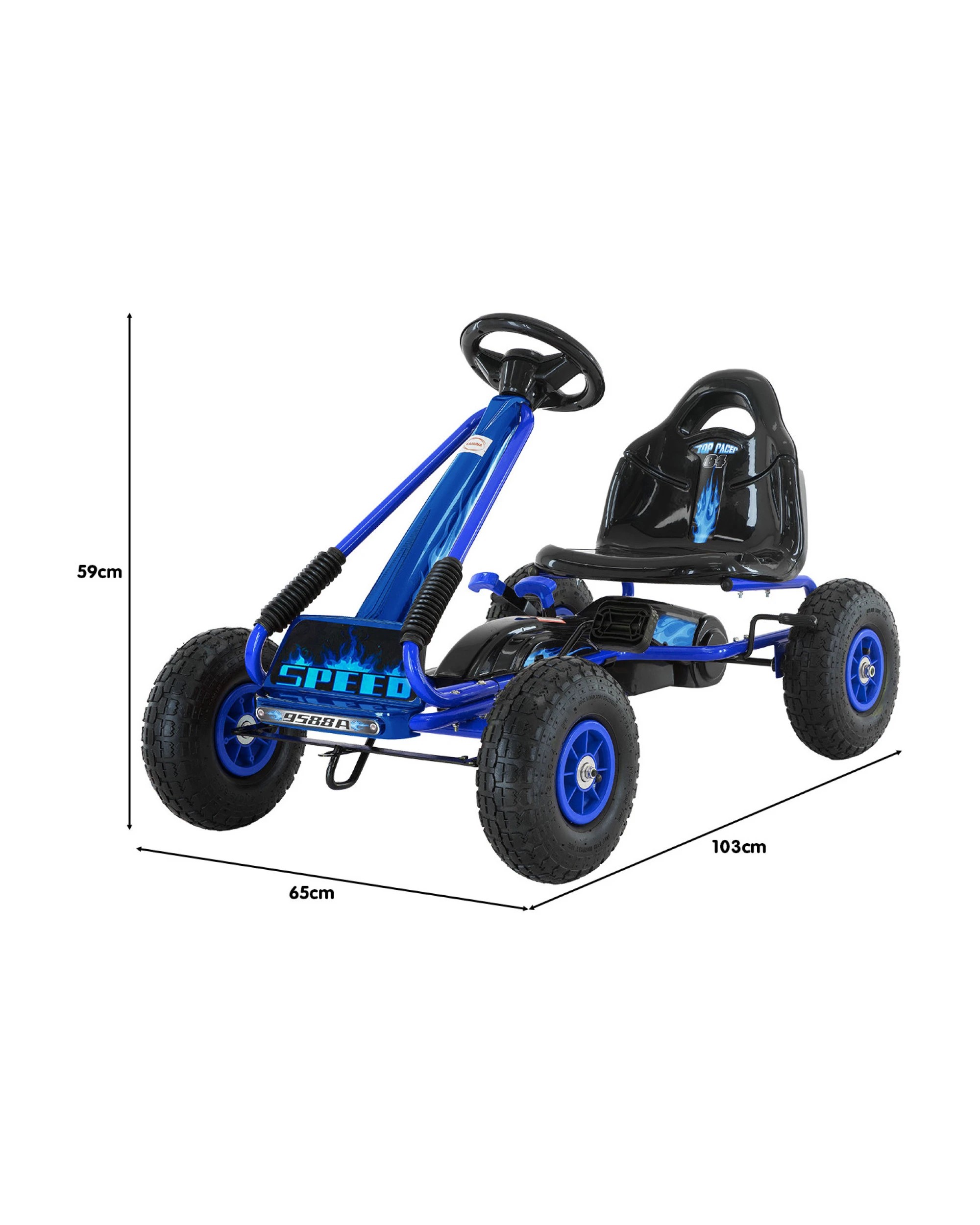 9 Kahuna G95 Kids Ride On Pedal Go Kart - Blue, 9 of 10