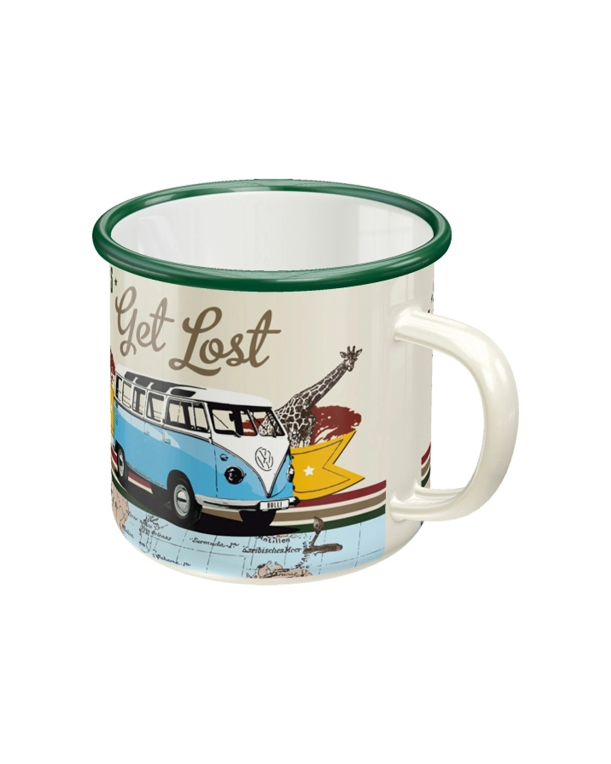 2 Nostalgic-Art Enamel Mug 360ml Mug -  VW Bulli Let's Get Lost Travel Theme - Multi, 2 of 4