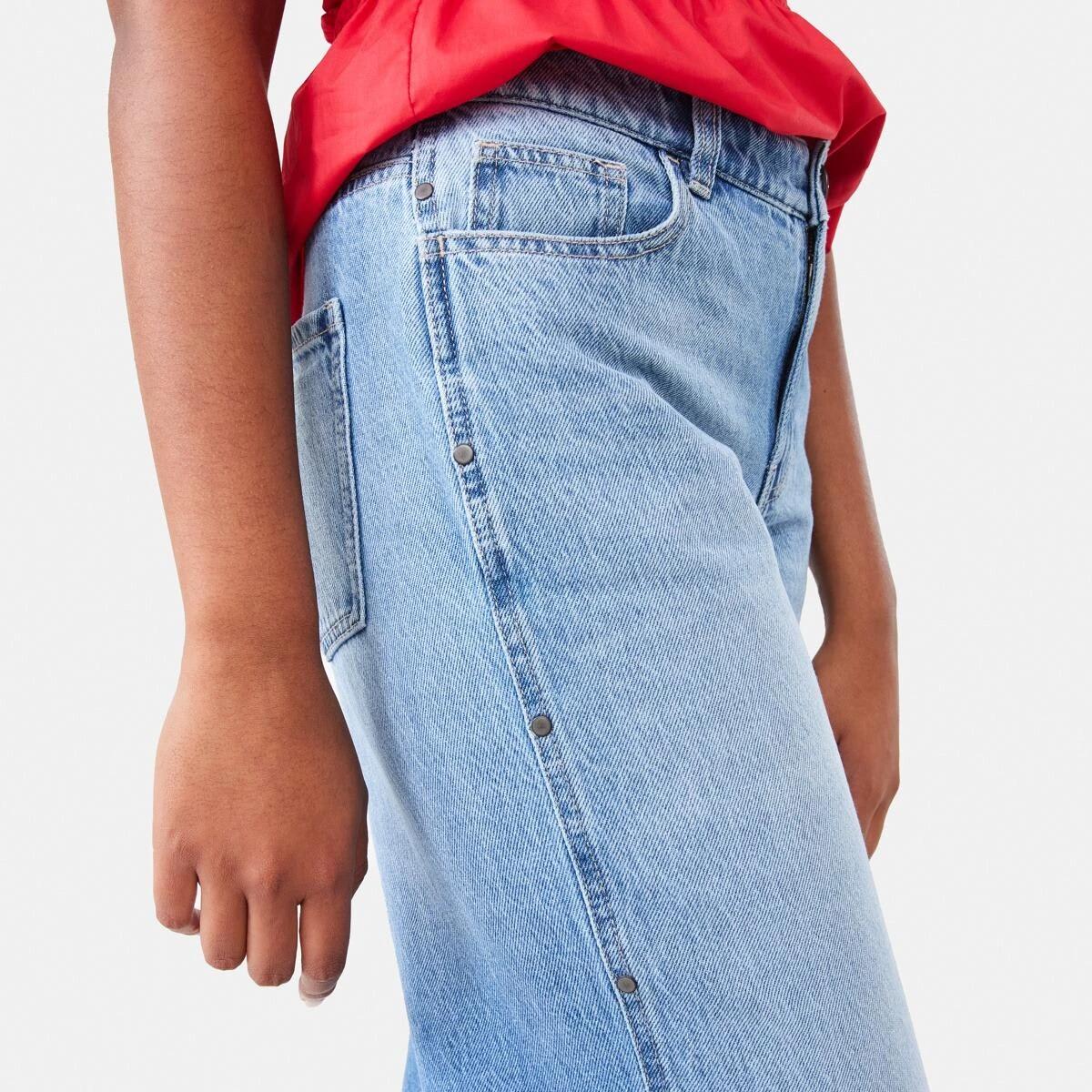 9 Straight Leg Stud Jeans Mid Wash, 9 of 9