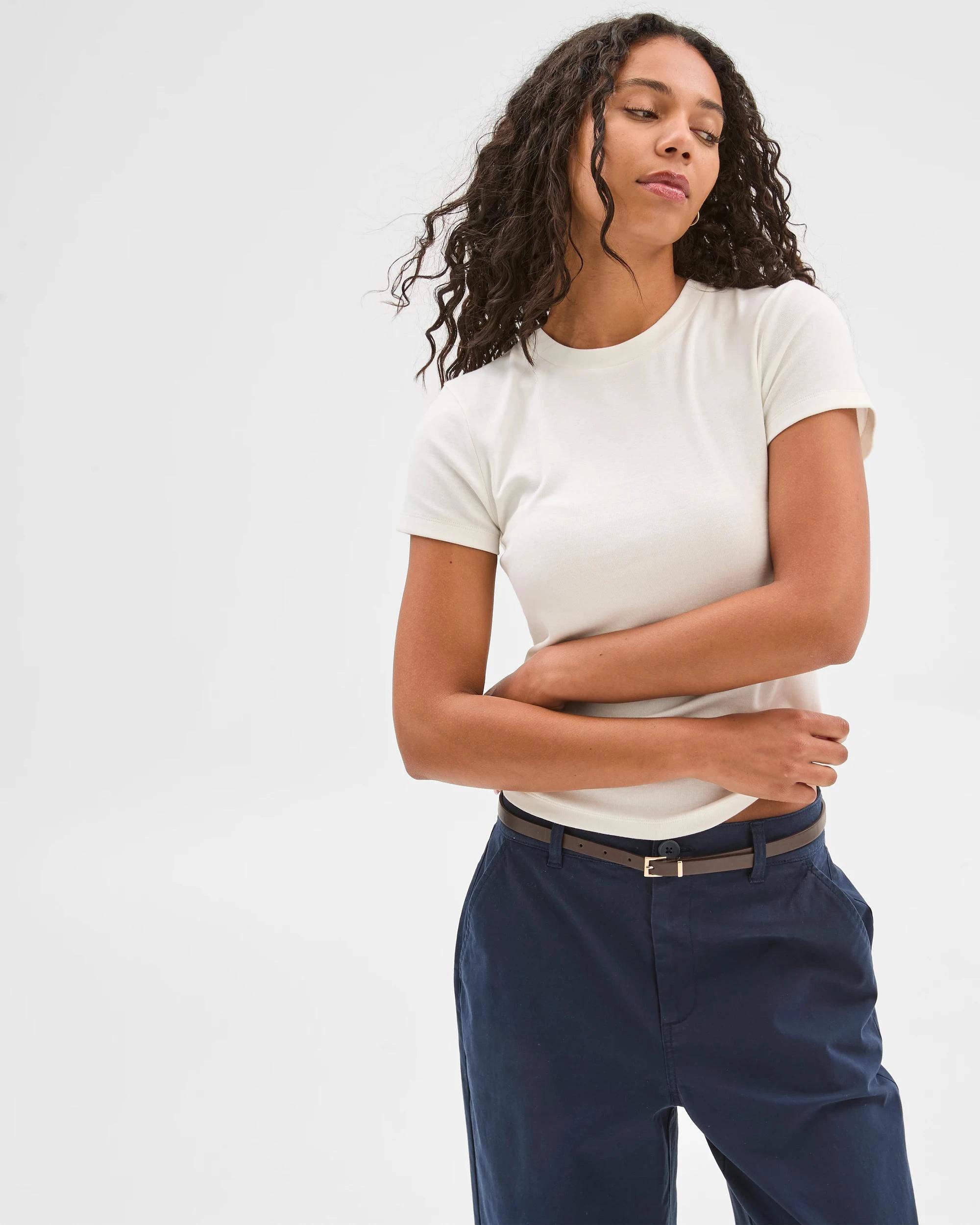 4 Target Australian Cotton Blend Stretch T-Shirt CLOUD DANCER, 4 of 6