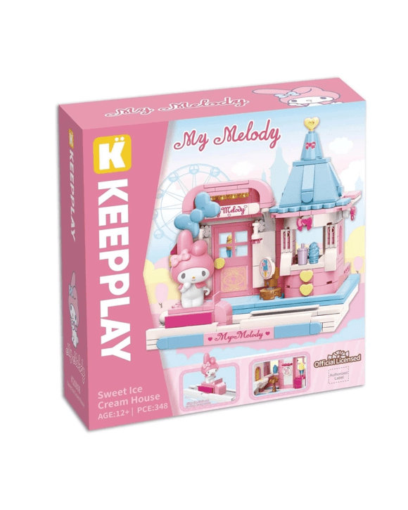 348 Piece Keepplay Hello Kitty My Melody Sweet Ice Cream House Playset