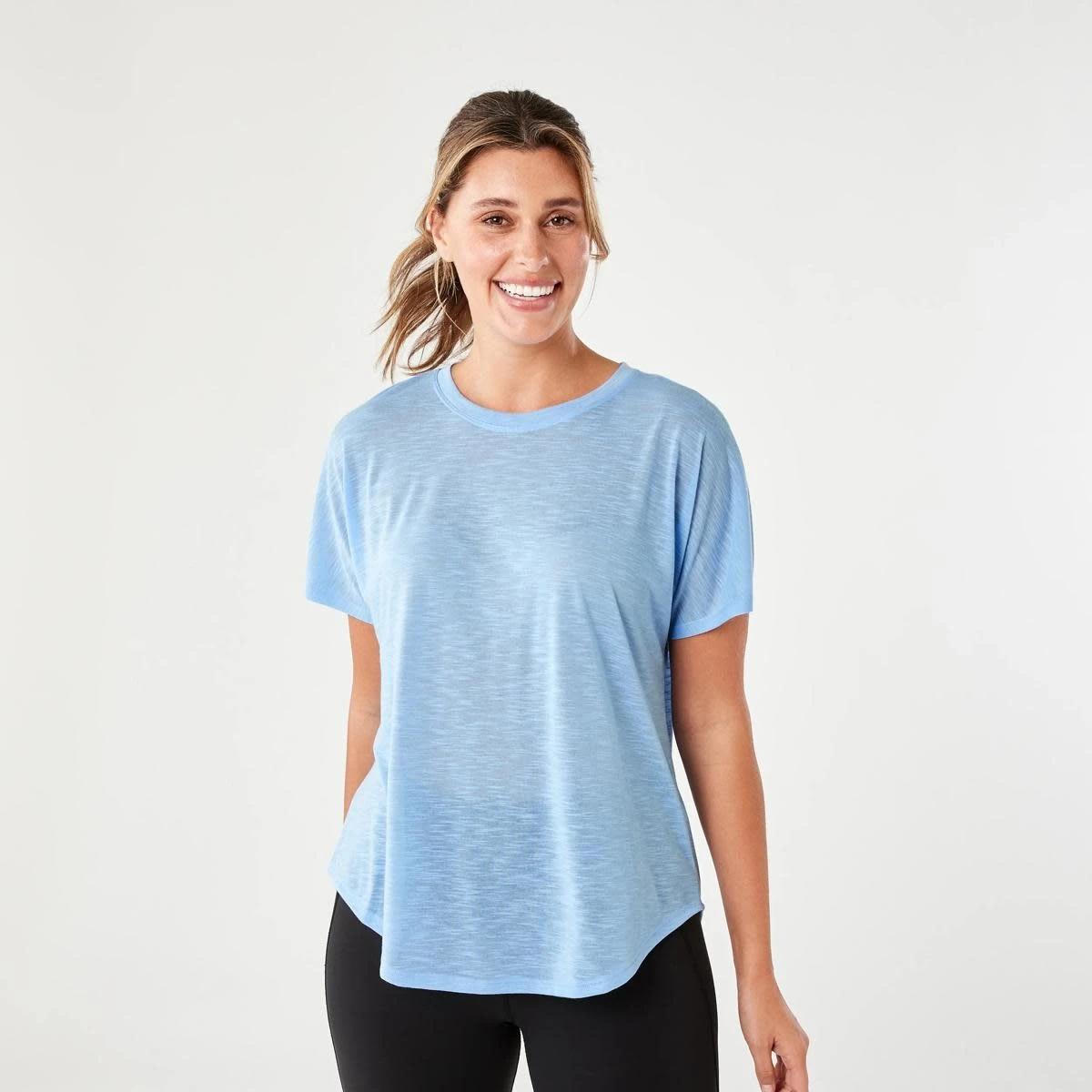 1 Active Womens Relax Sleeve T-shirt MELODY BLUE, 1 of 5
