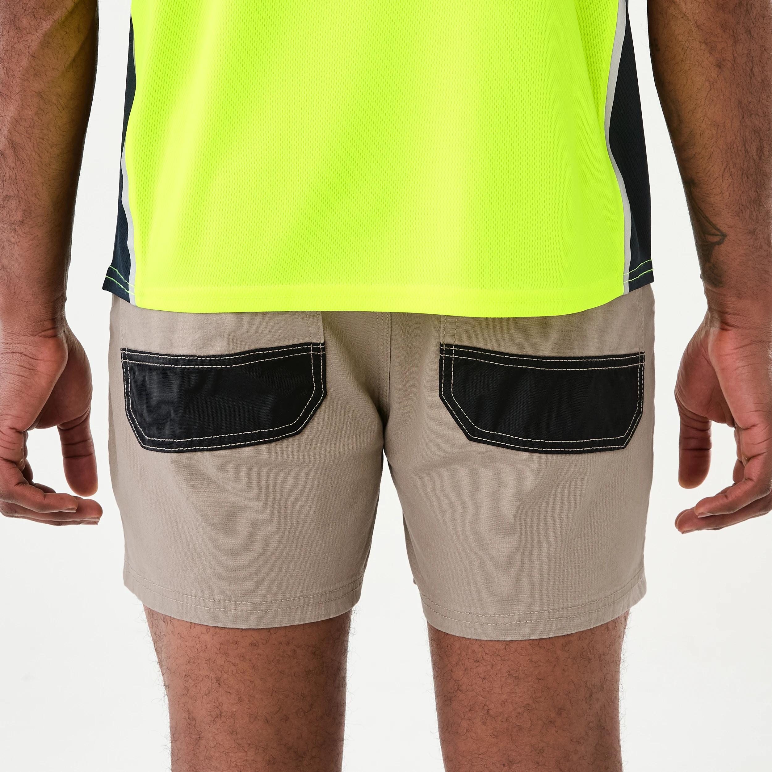 3 Workwear Fixed Waist Short Length Work Shorts MUSHROOM BEIGE, 3 of 7