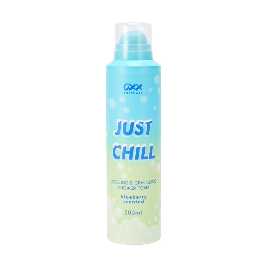 1 OXX Bodycare Just Chill Cooling and Crackling Shower Foam 200ml - Blueberry Scented, 1 of 6