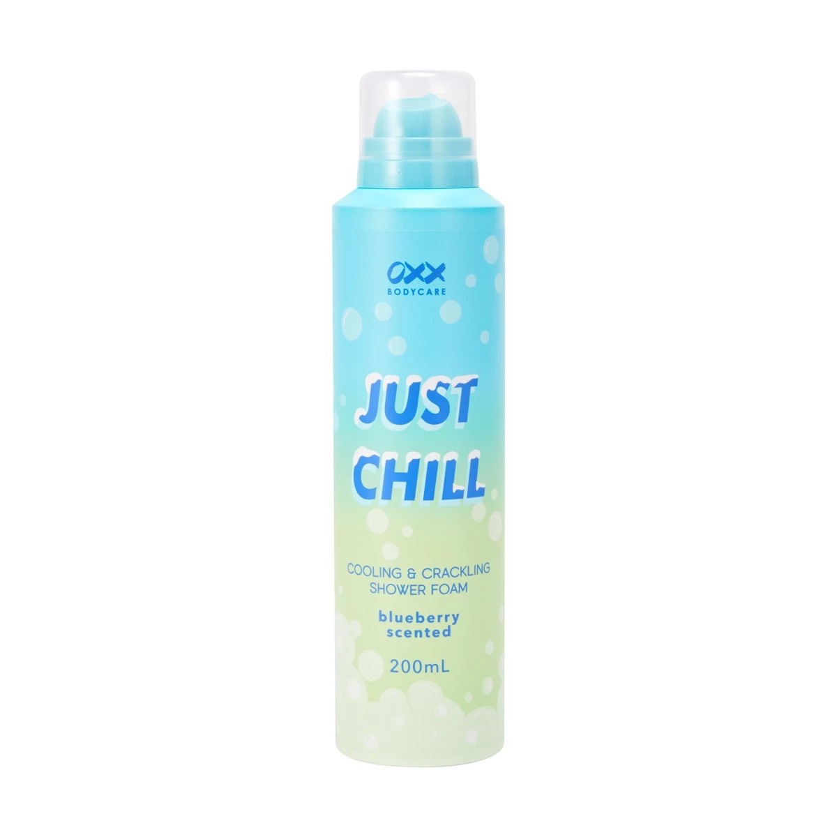 1 OXX Bodycare Just Chill Cooling and Crackling Shower Foam 200ml - Blueberry Scented, 1 of 7
