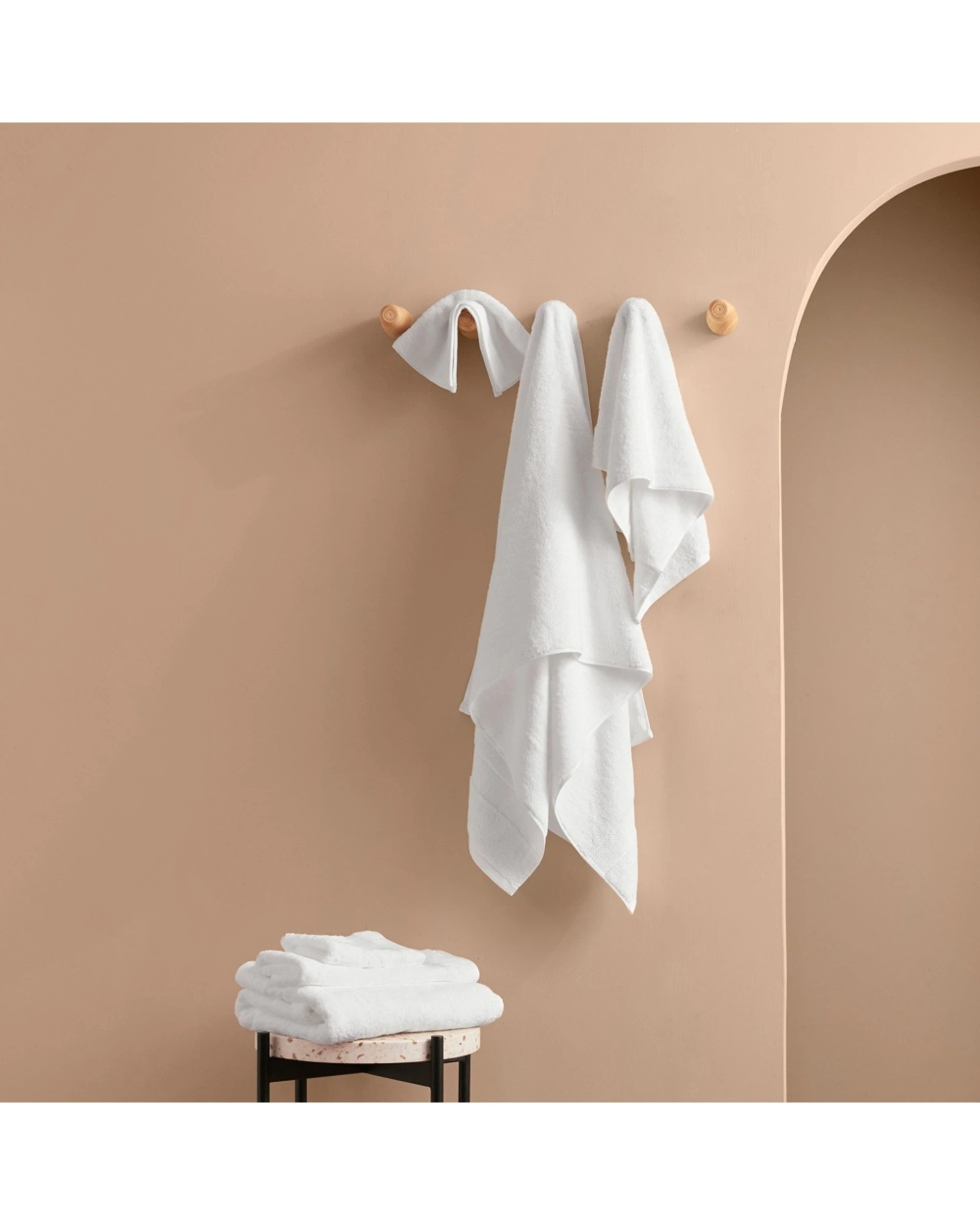 3 Bedding co 6pc Egyptian Cotton 700GSM Luxury Towel Set Plush - White, 3 of 4