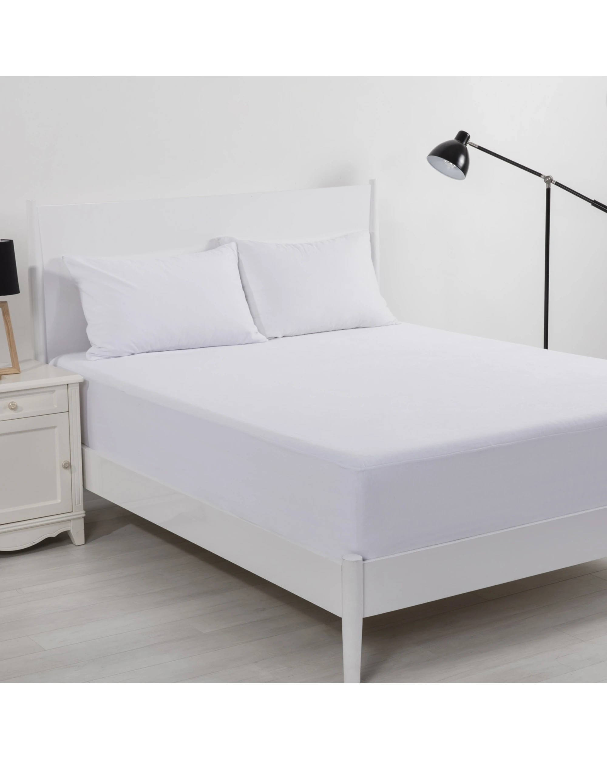 2 Bianca Velour Touch Mattress Protector Waterproof King Single - White, 2 of 2