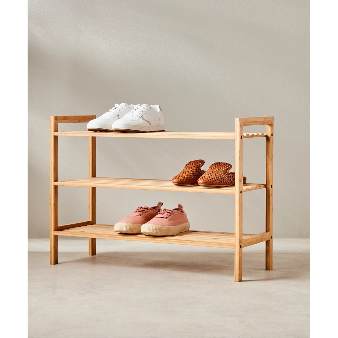 3 3 Tier Stackable Bamboo Shoe Rack, 3 of 3