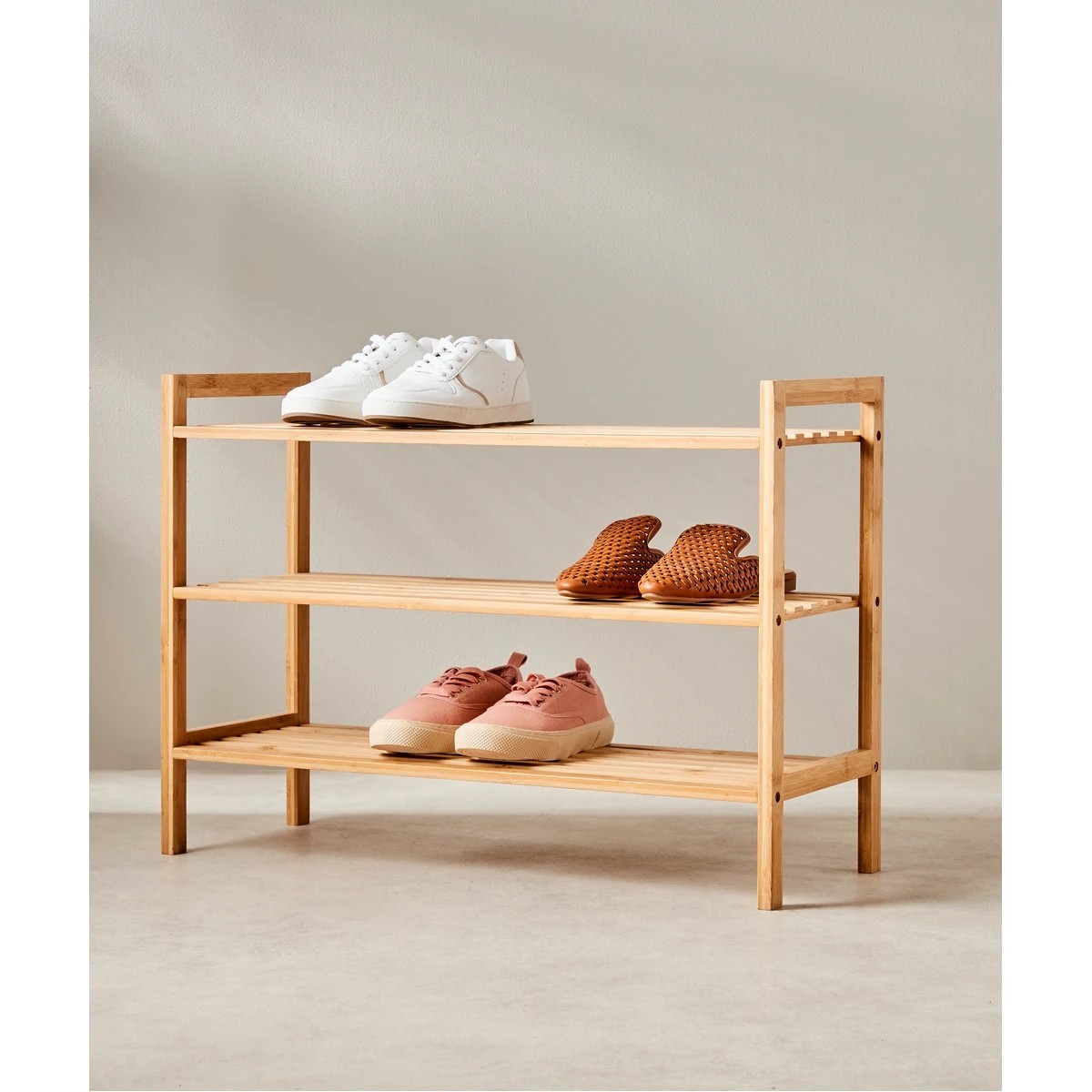 3 3 Tier Stackable Bamboo Shoe Rack, 3 of 3