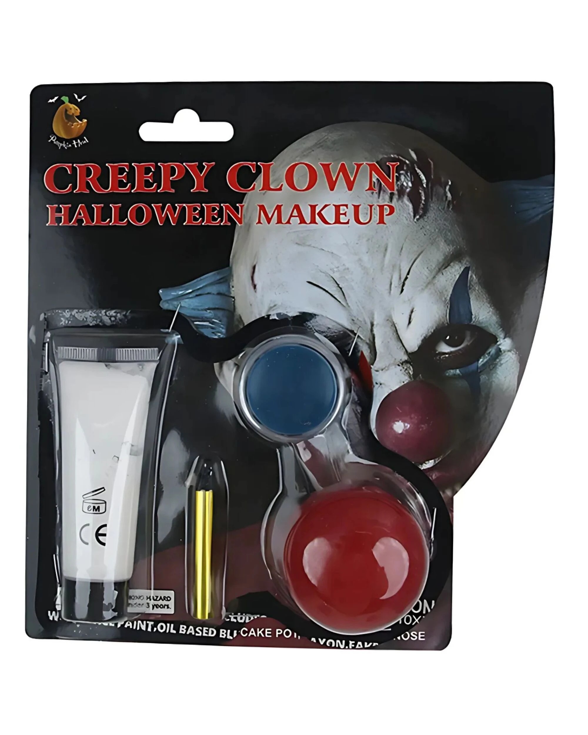 1 Oceana Evil Clown Face Painting Kit With Red Nose - One Size - Multi, 1 of 2