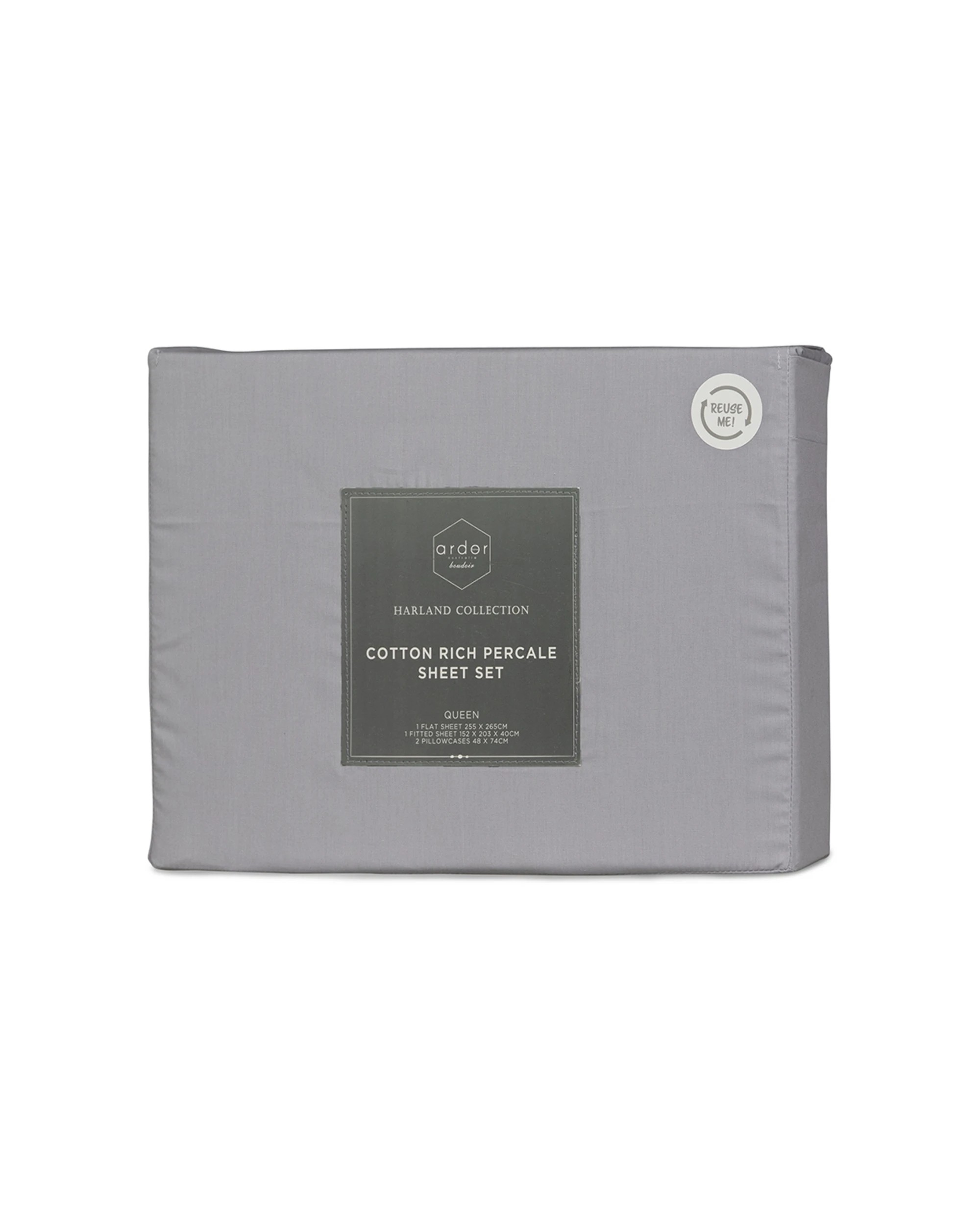 2 Ardor Boudoir 225TC Cotton Rich Polyester Breathable Complete Bedding Sheet Set - King Bed - Silver, 2 of 2