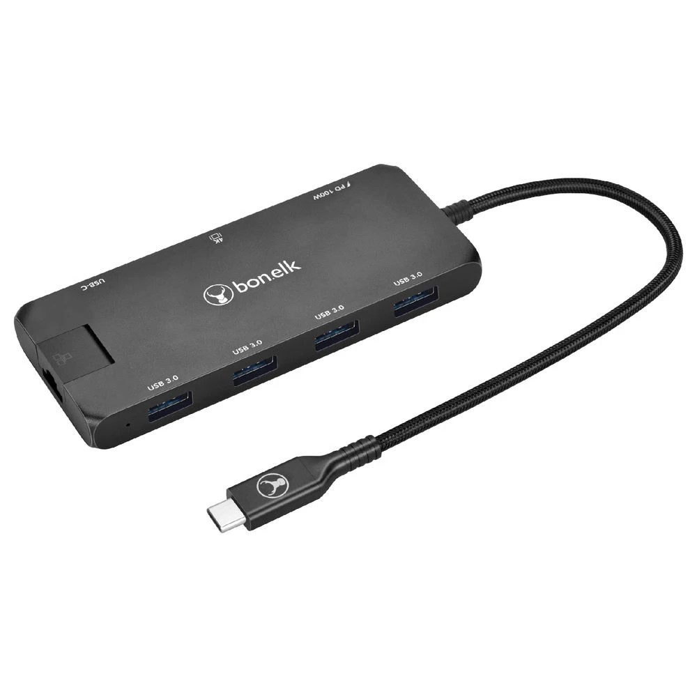 3 Bonelk Long-Life USB-C 8-in-1 Multiport Slim Hub Black, 3 of 7