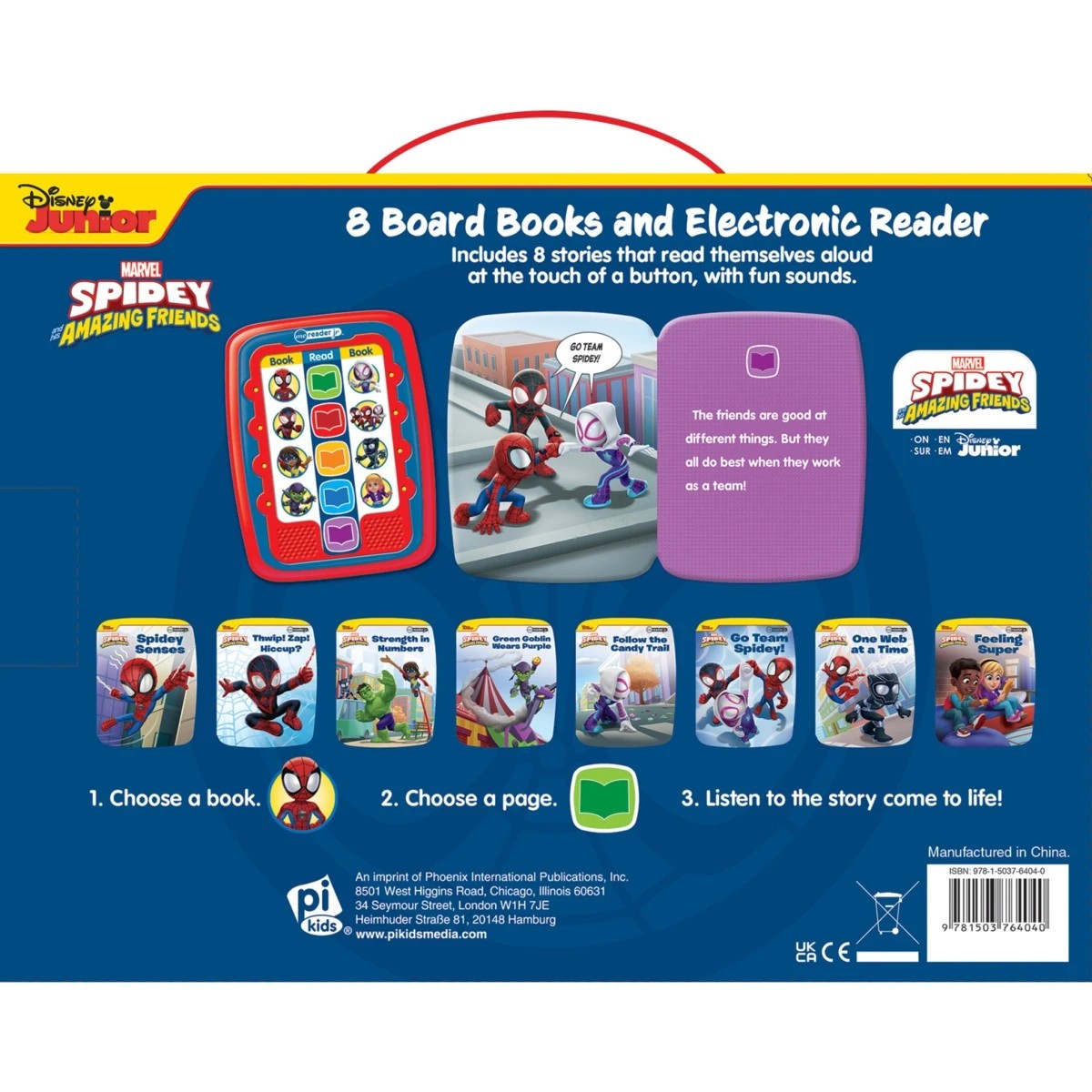 9 8 Pack Disney Junior Marvel Spidey and His Amazing Friends Board Books and Electronic Reader, 9 of 9