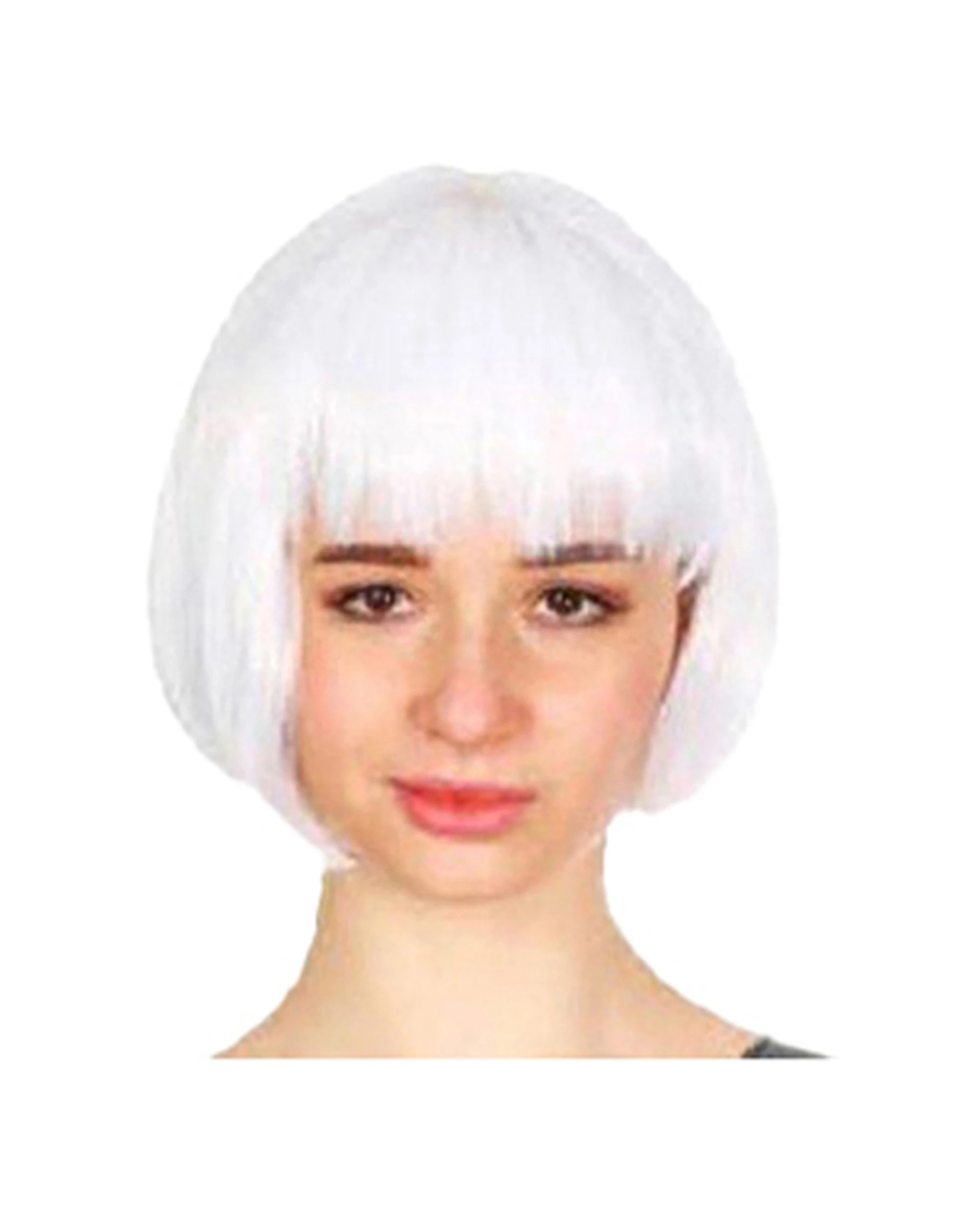 1 JD Party Short Blunt Fringe Bob Wig Costume Accessory - White, 1 of 1