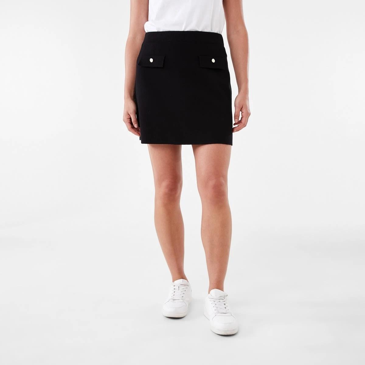 6 Compact Knit Mini Skirt Black, 6 of 6