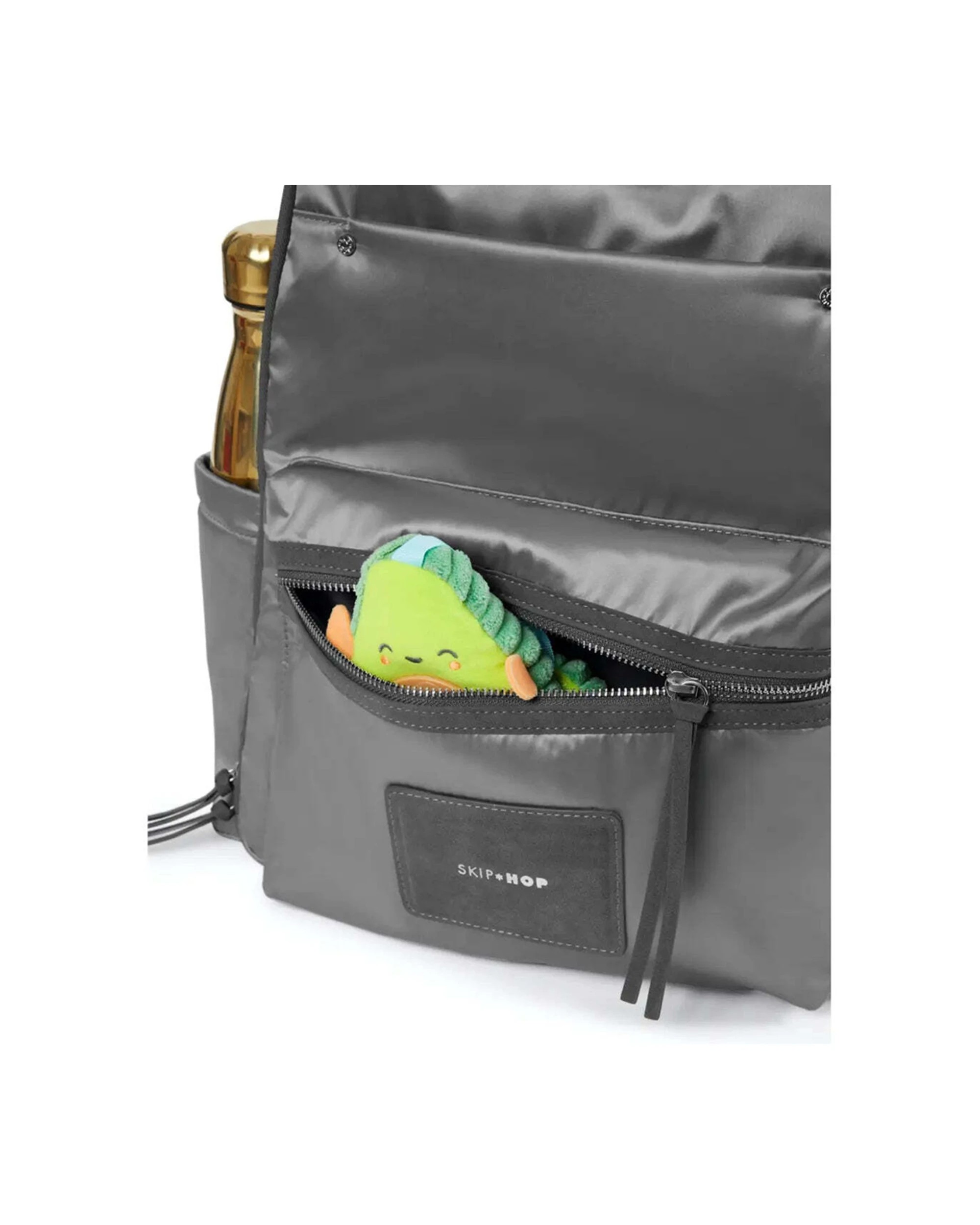 5 Skip Hop Skyler Nappy Backpack Spacious Design Multiple Pockets Organisation Baby Bag Shiny - Grey, 5 of 6