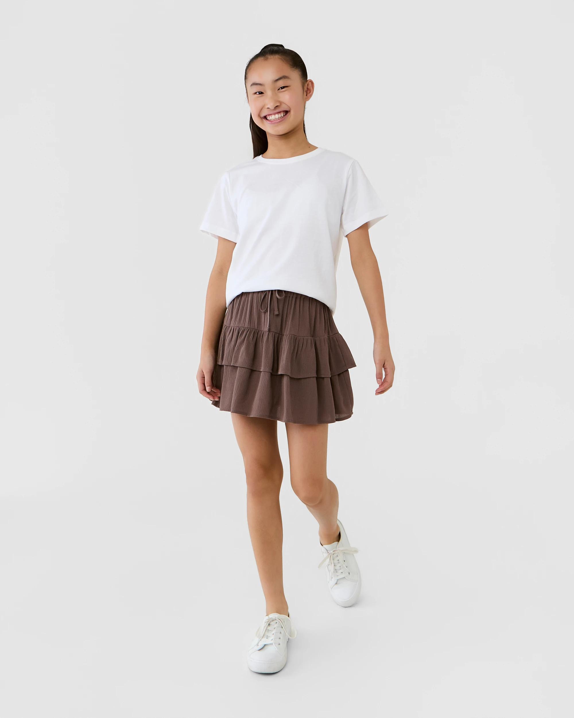 5 Crinkle Tiered Rara Skort Brn Coffee, 5 of 6