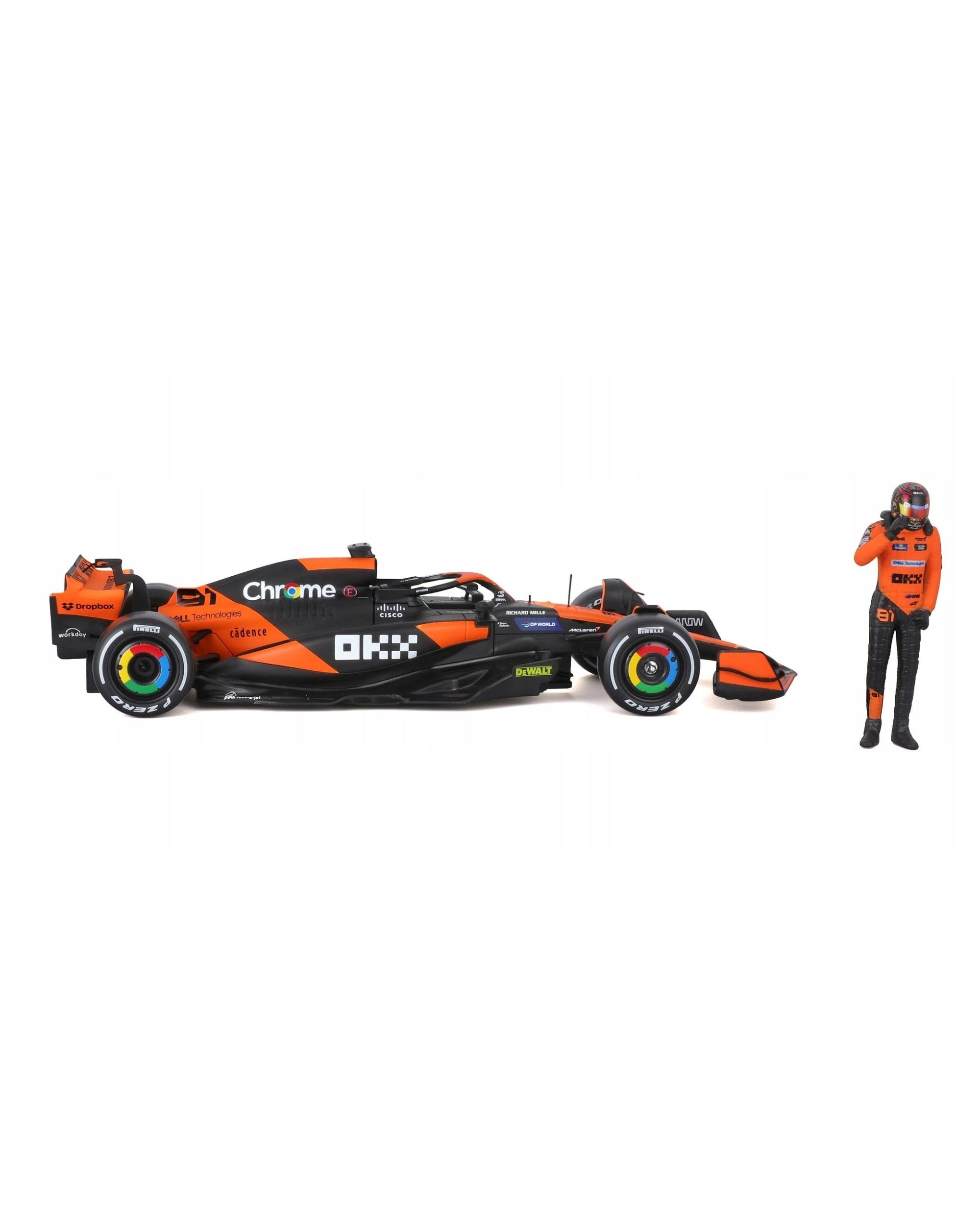 5 Bburago Formula Racing 2024 F-1 McLaren MCL38 with #81 Oscar Piastri Figurine 1:24 Scale Diecast Vehicle, 5 of 7