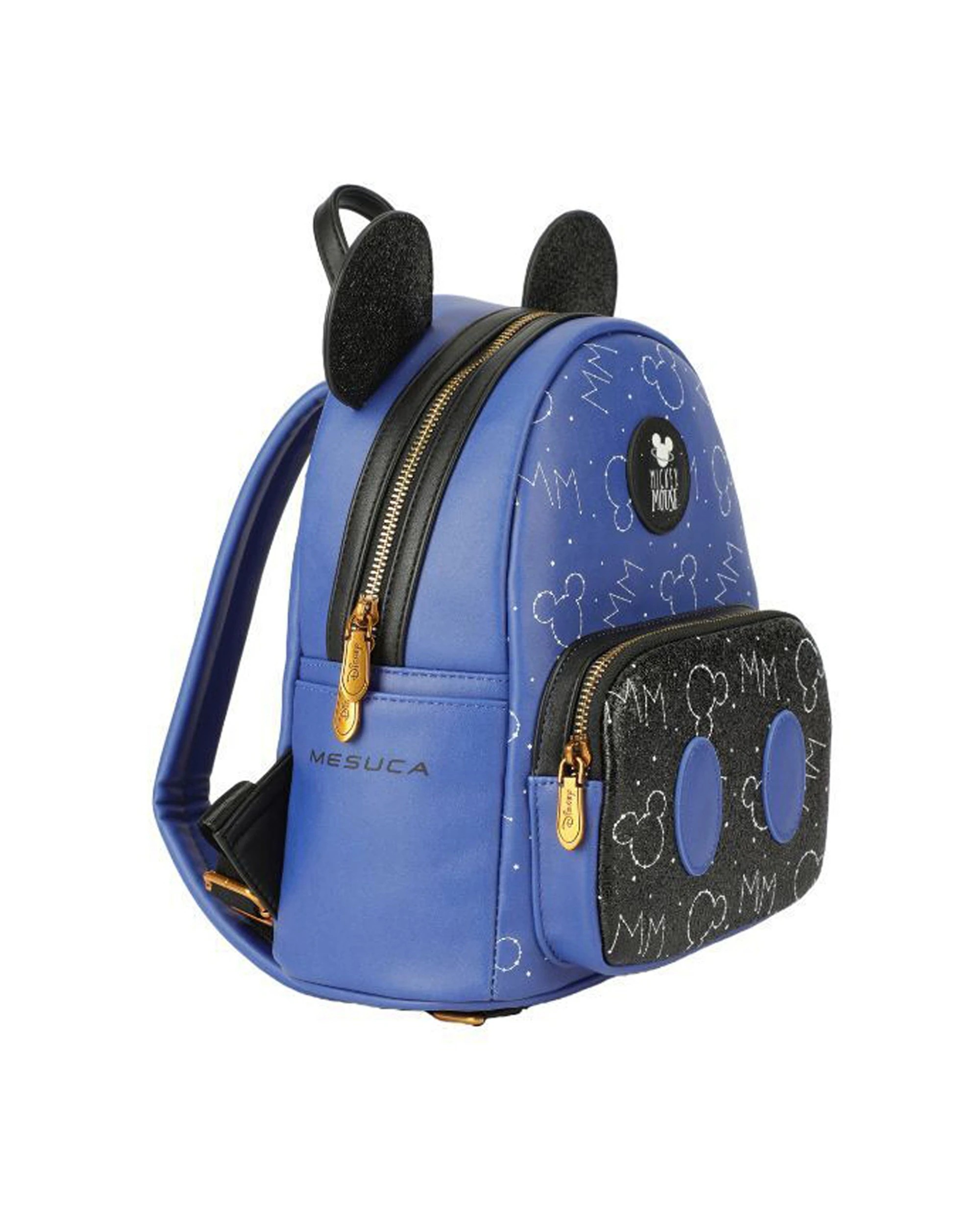 3 Disney Mickey PU Leather Backpack Kids Multi-Compartment Officially Licensed - Blue, 3 of 5