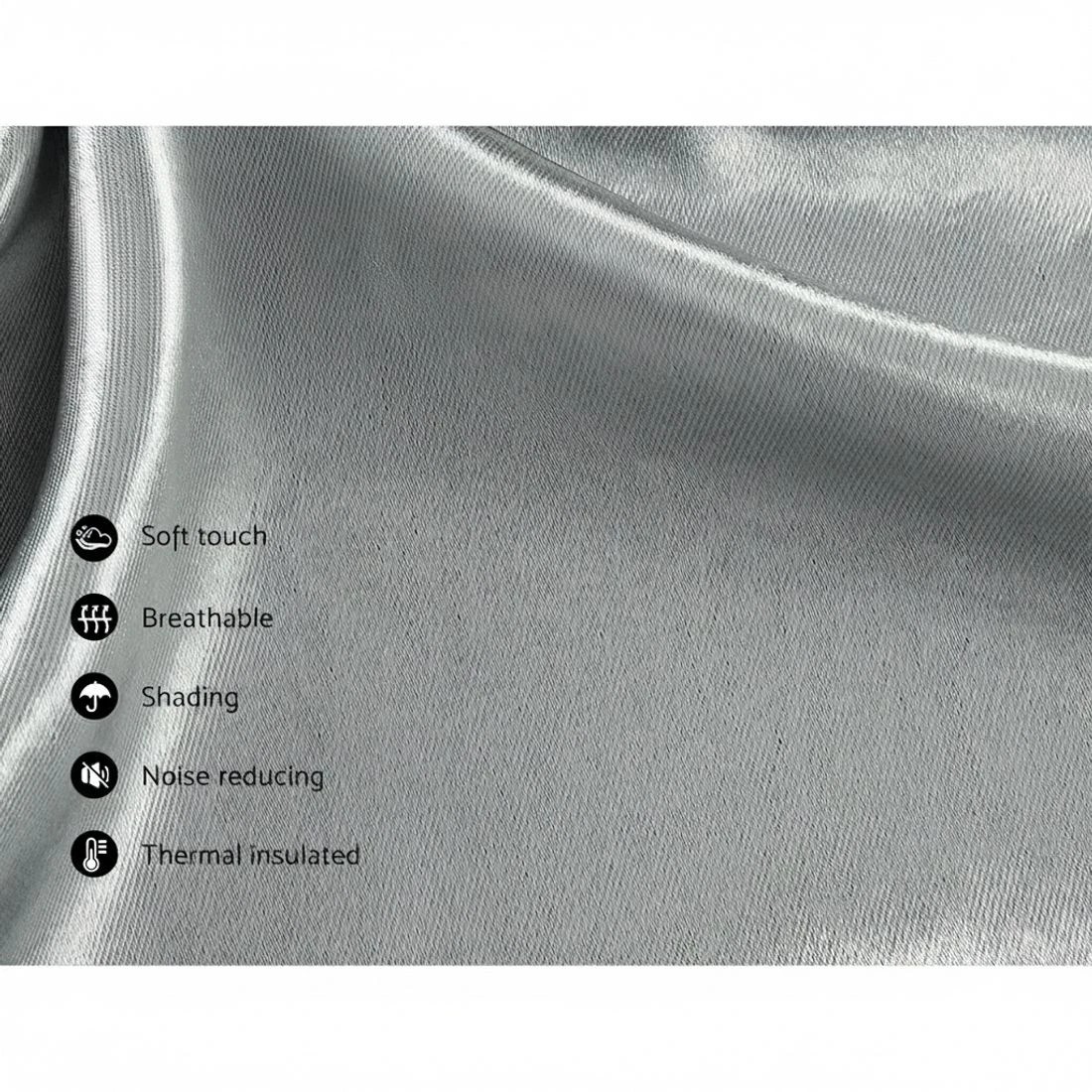 4 Artiss 2X Blockout Curtains Eyelet 180x213cm Shine - Grey, 4 of 6