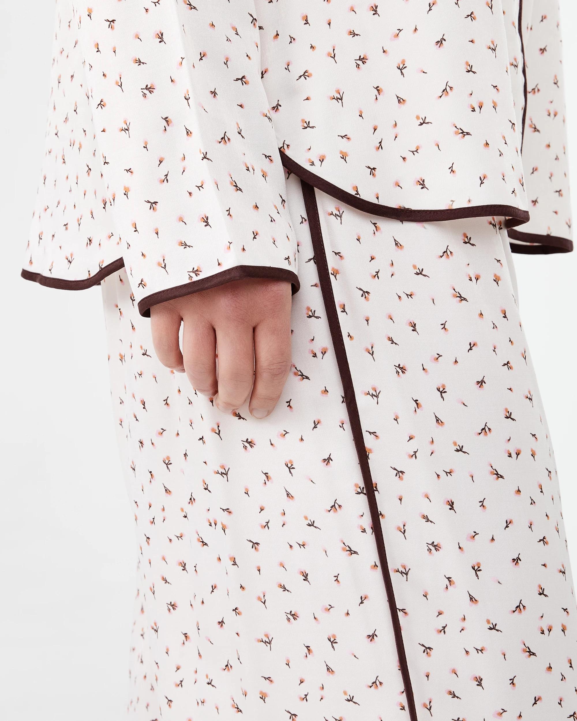 8 Matte Satin Long Sleeve Top and Pants Pyjama Set Ditsy Frl, 8 of 8