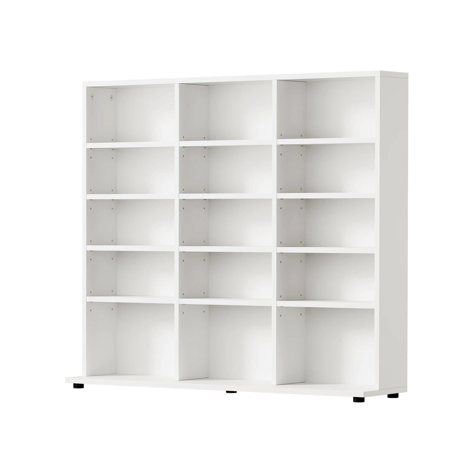1 Oikiture Bookshelf Display Shelf Unit Bookcase CD Media Storage Rack - White, 1 of 9