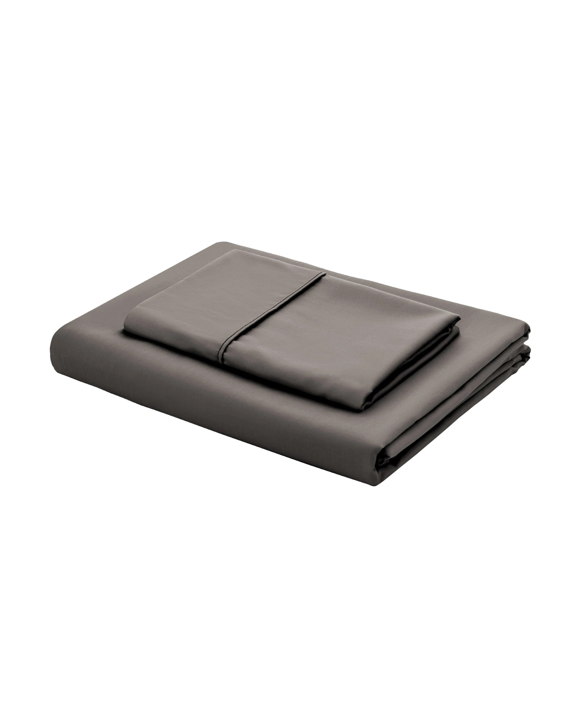 4 Serene 400TC Bamboo Cotton Sateen Fitted Sheet Set - King Single Bed - Charcoal, 4 of 5