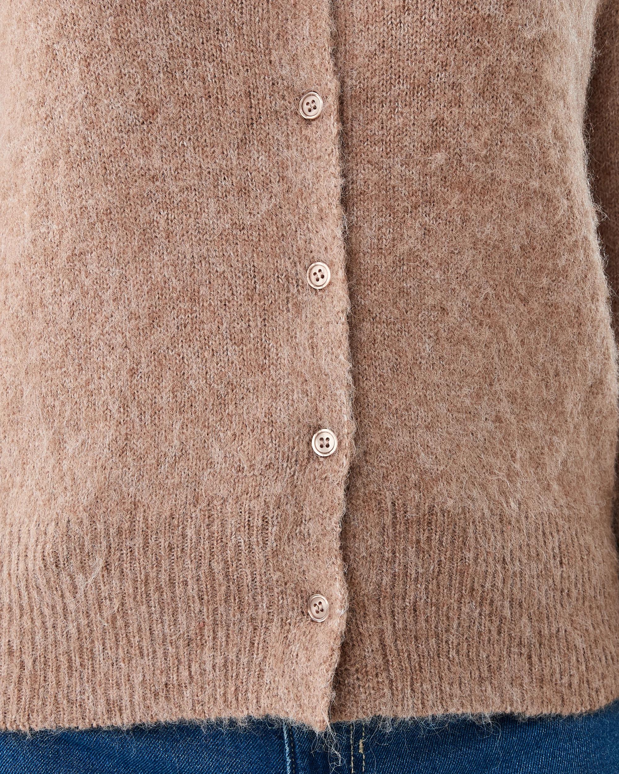 5 Long Sleeve Fluffy Cardigan Natural, 5 of 6