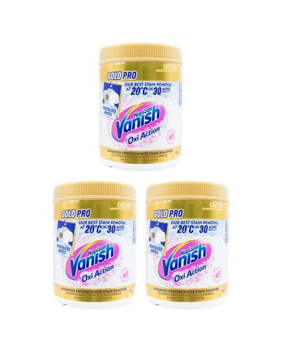 Vanish 3PK Napisan Oxi Action Pro Stain Remover Powder 2kg - White