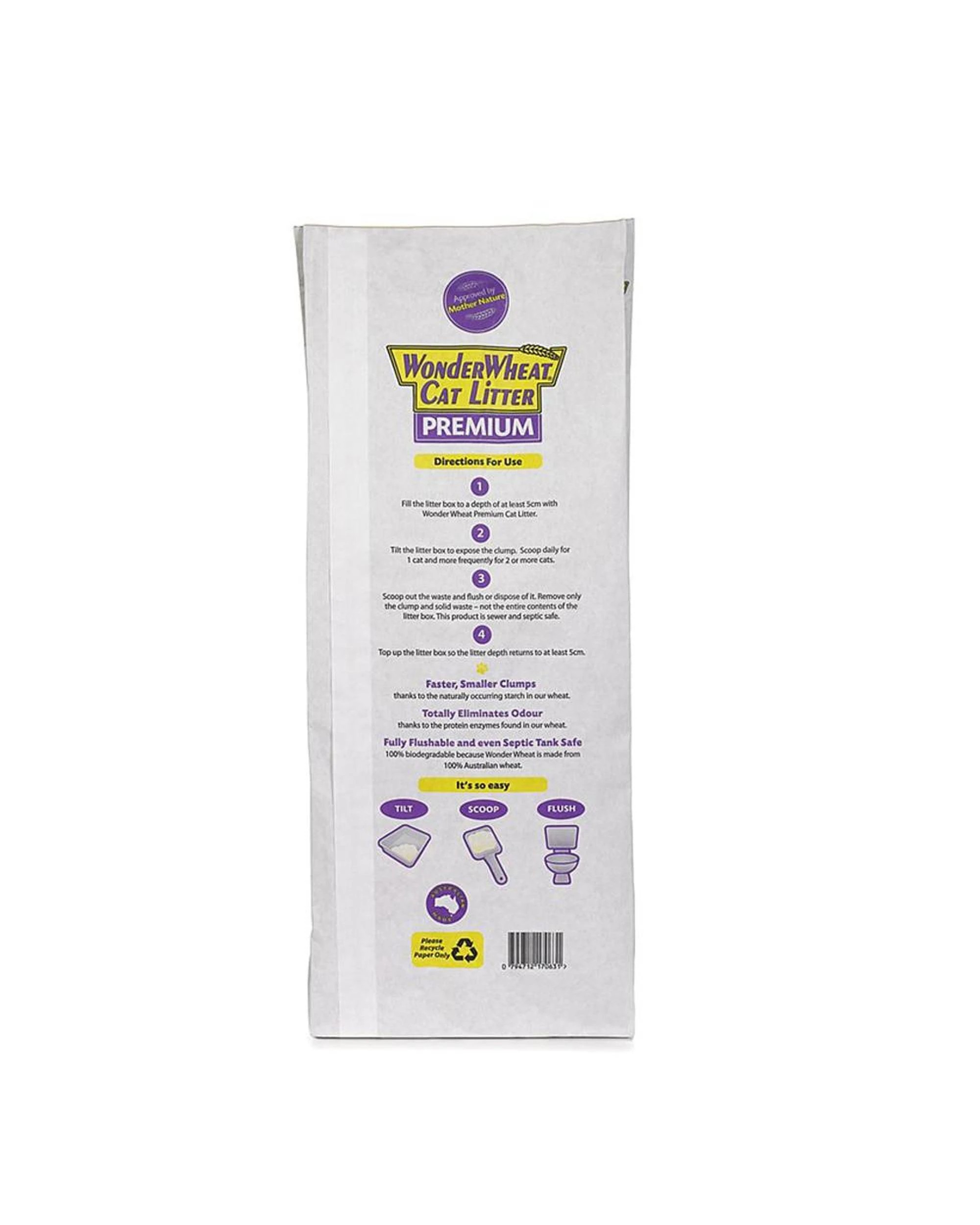 2 Wonder Wheat Premium Cat Litter Eliminates & Controls Odour 8kg, 2 of 2