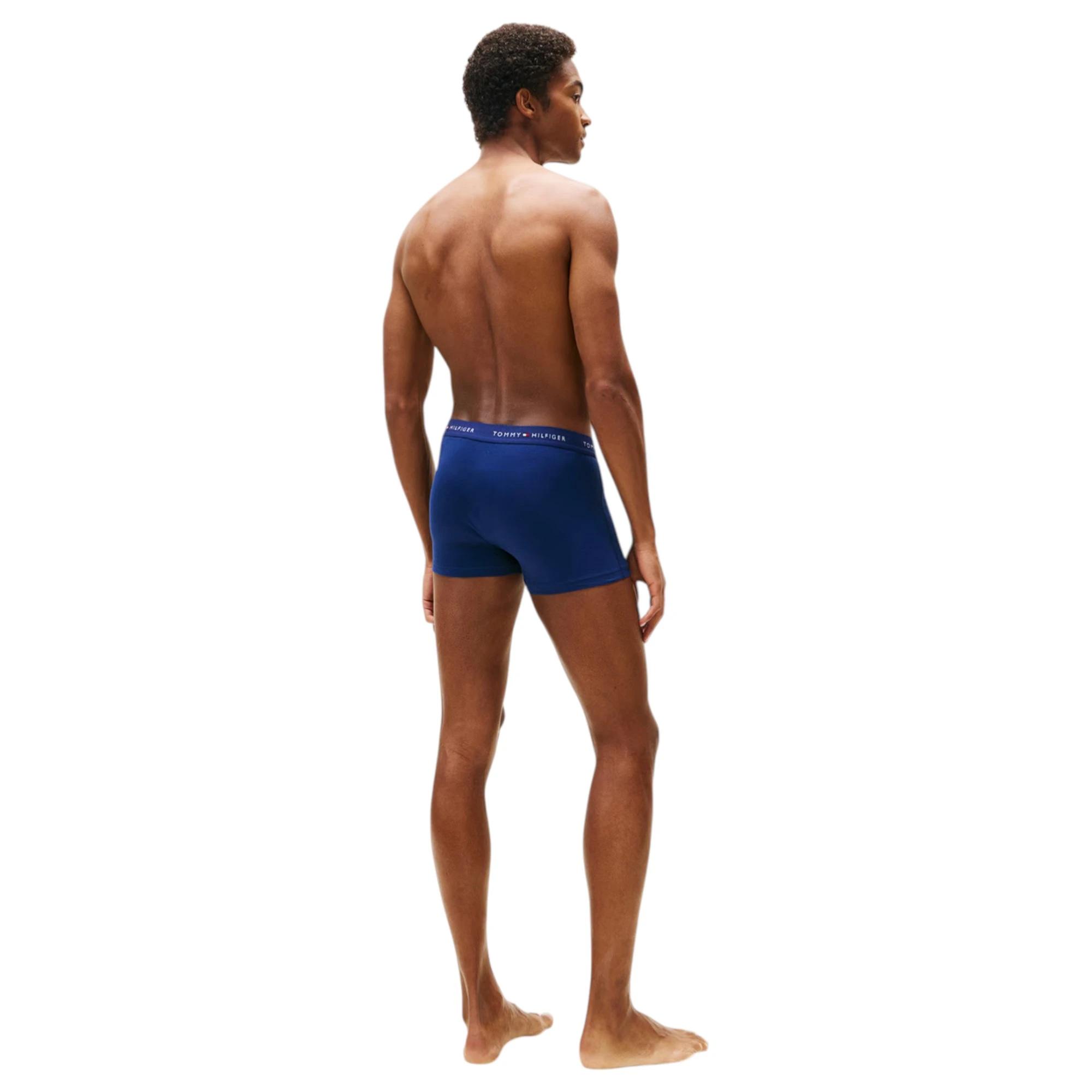 6 Tommy Hilfiger 3 Pack Mens Signature Cotton Boxer Trunks Undies BLUE/NAVY/BLACK, 6 of 6