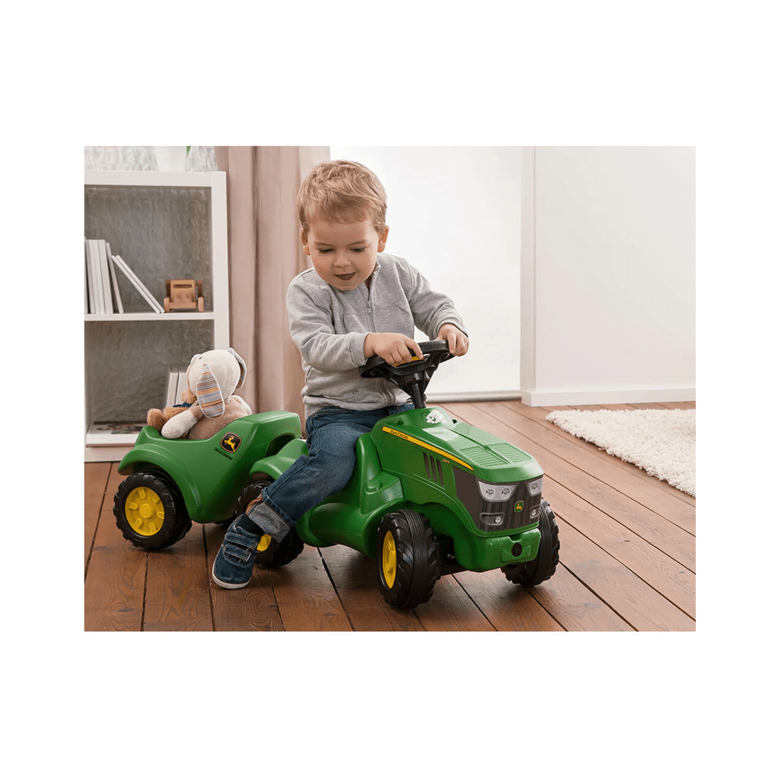 3 John Deere 61cm Mini Kids Ride On Tractor Play Vehicle Green With Horn - Green, 3 of 3