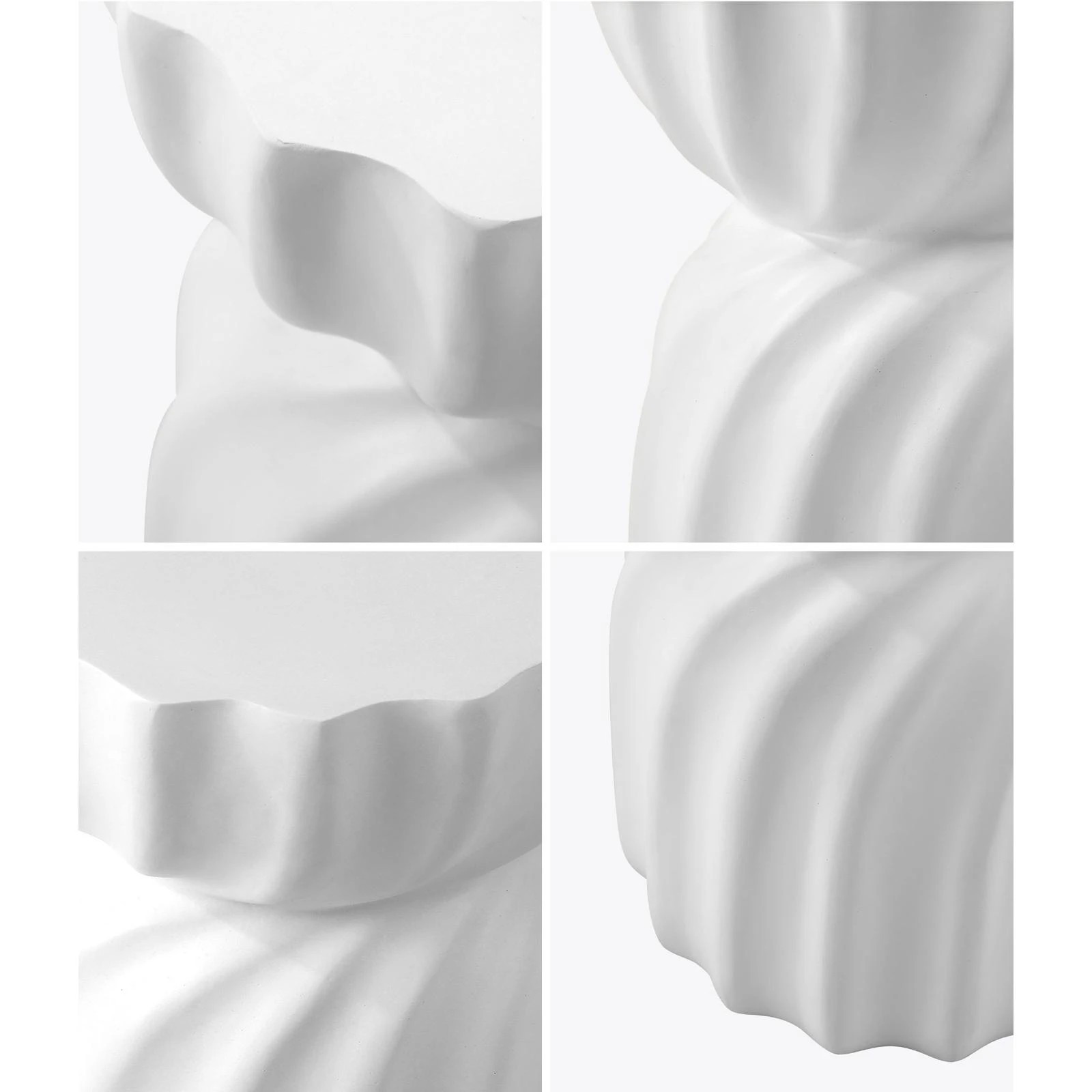 3 Oikiture Coffee Side Table Bedside End Stool Stand Stone Indoor Outdoor
 - White, 3 of 8