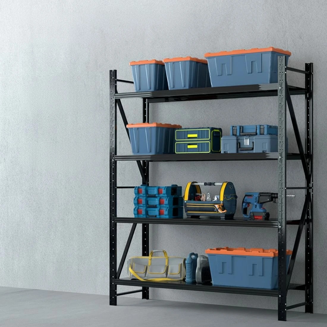 4 Giantz 2.4Mx2M Warehouse Shelving Garage Rack - Black, 4 of 6