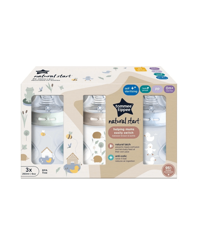 3 Pack Tommee Tippee Natural Start Decorated Baby Bot