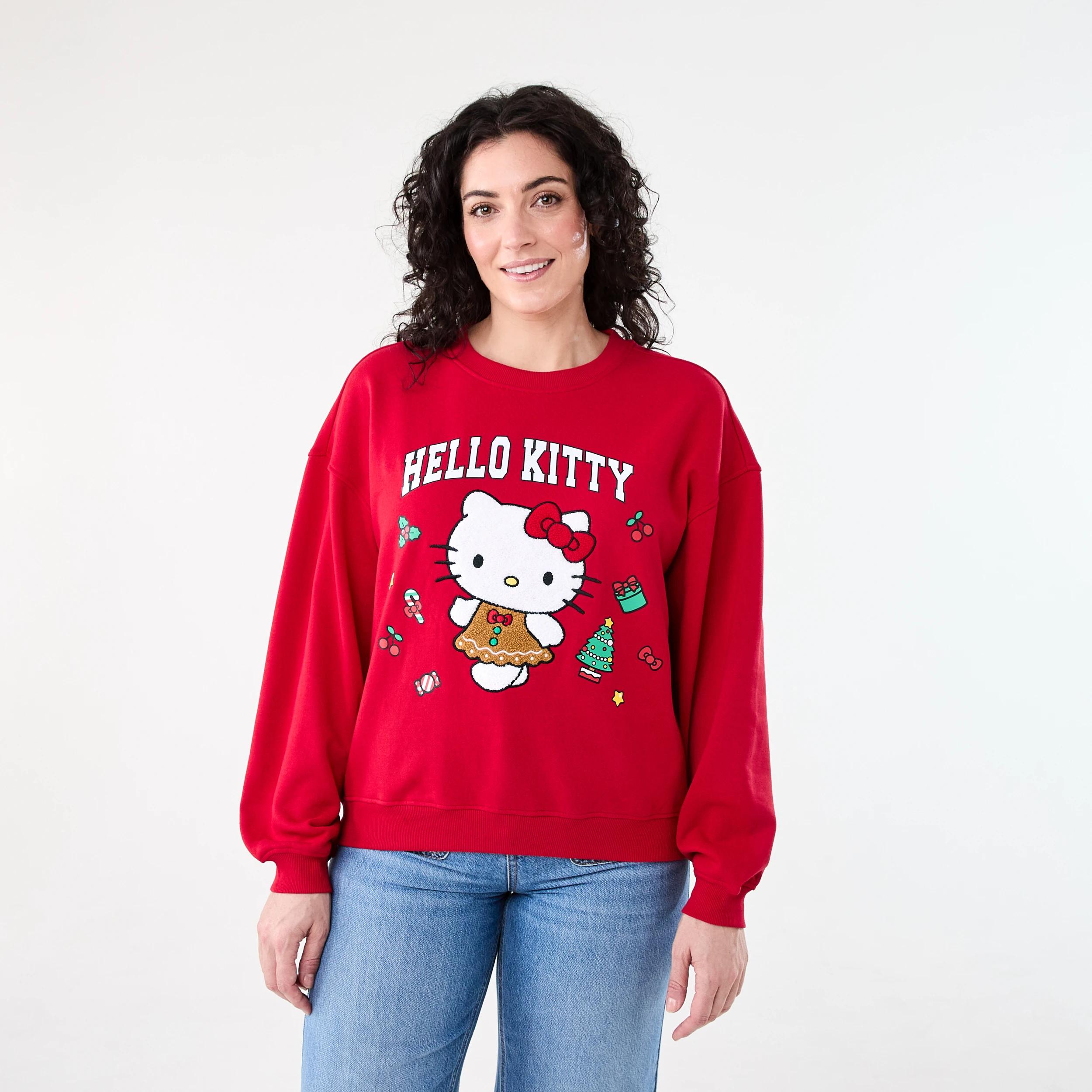 1 Christmas Hello Kitty License Long Sleeve Sweatshirt KITTY XMAS STRAWBERRY, 1 of 5