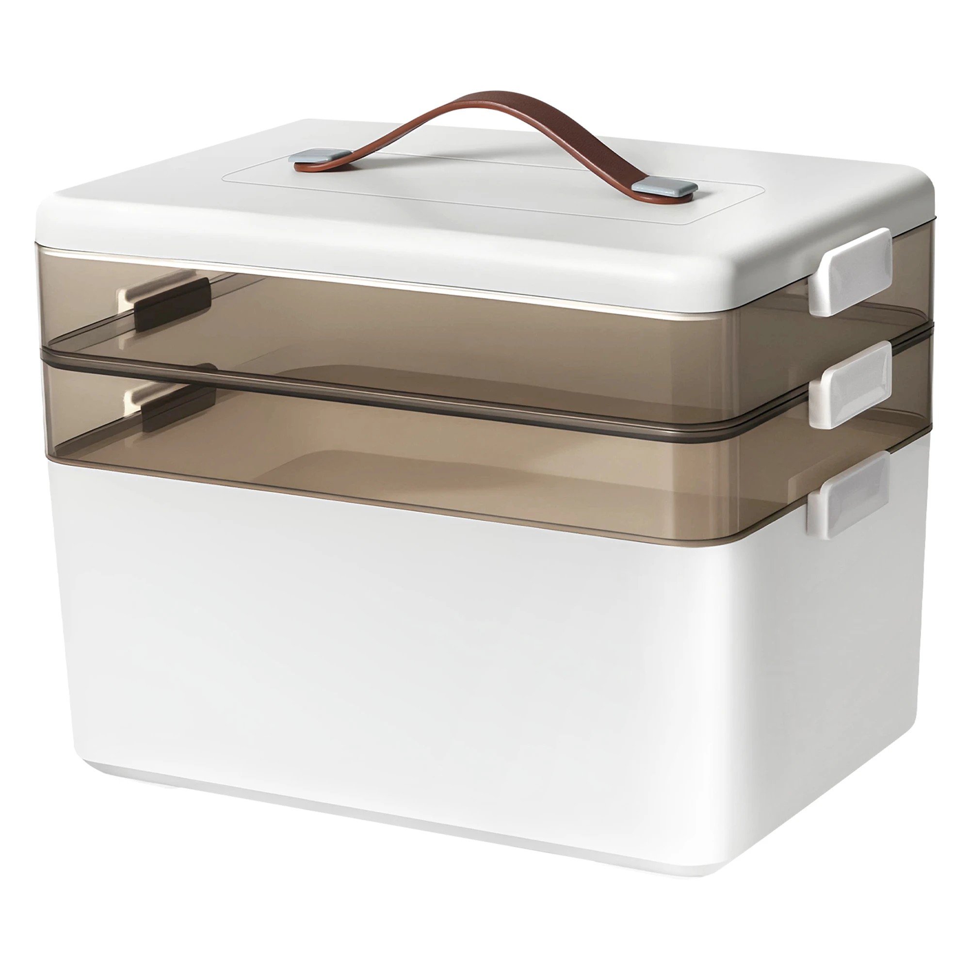 1 Levede 3-Tier Medicine Storage Box With Leather Handle, 1 of 9