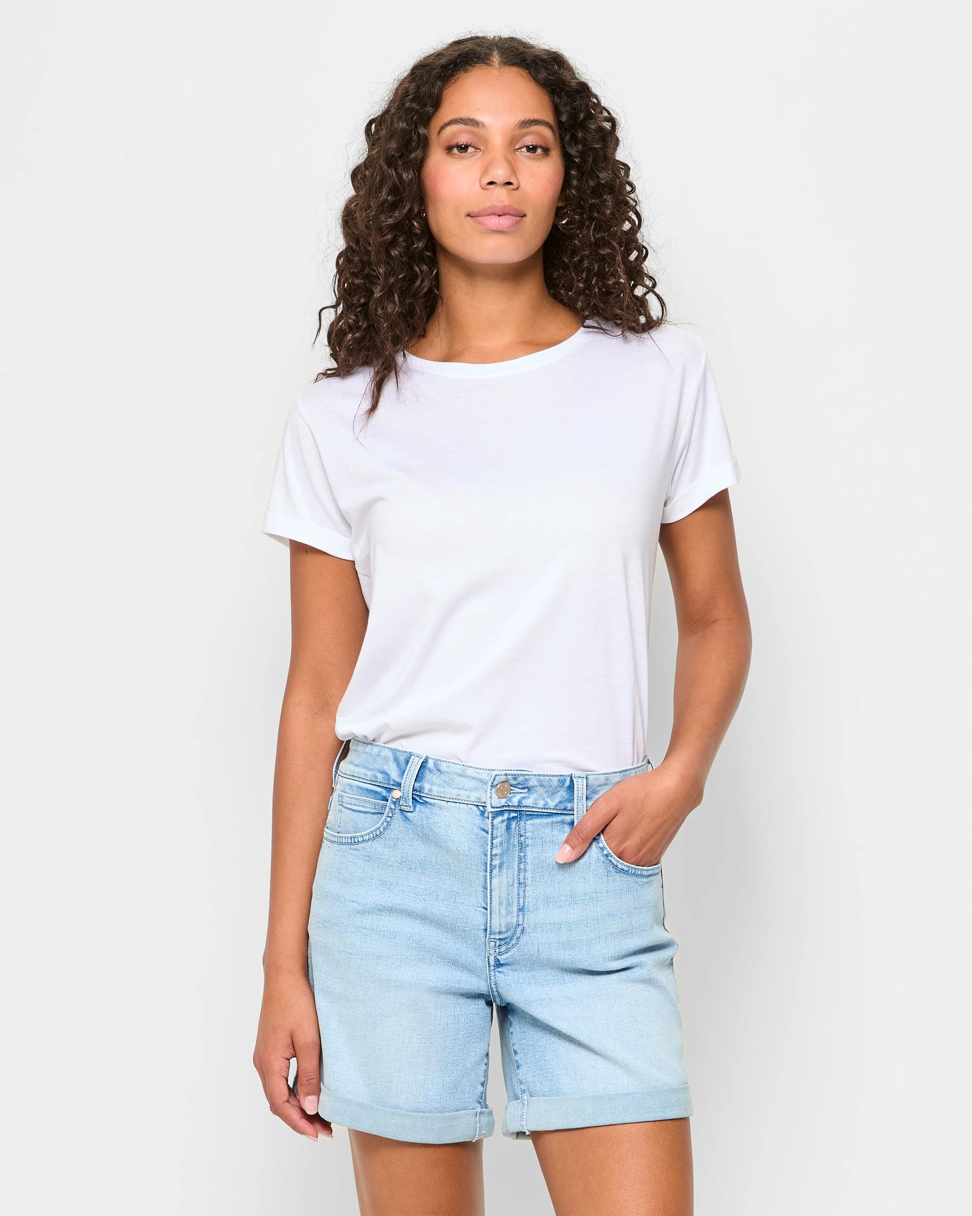 1 Target Classic Roll Cuff Denim Shorts HYPER BLEACH, 1 of 5