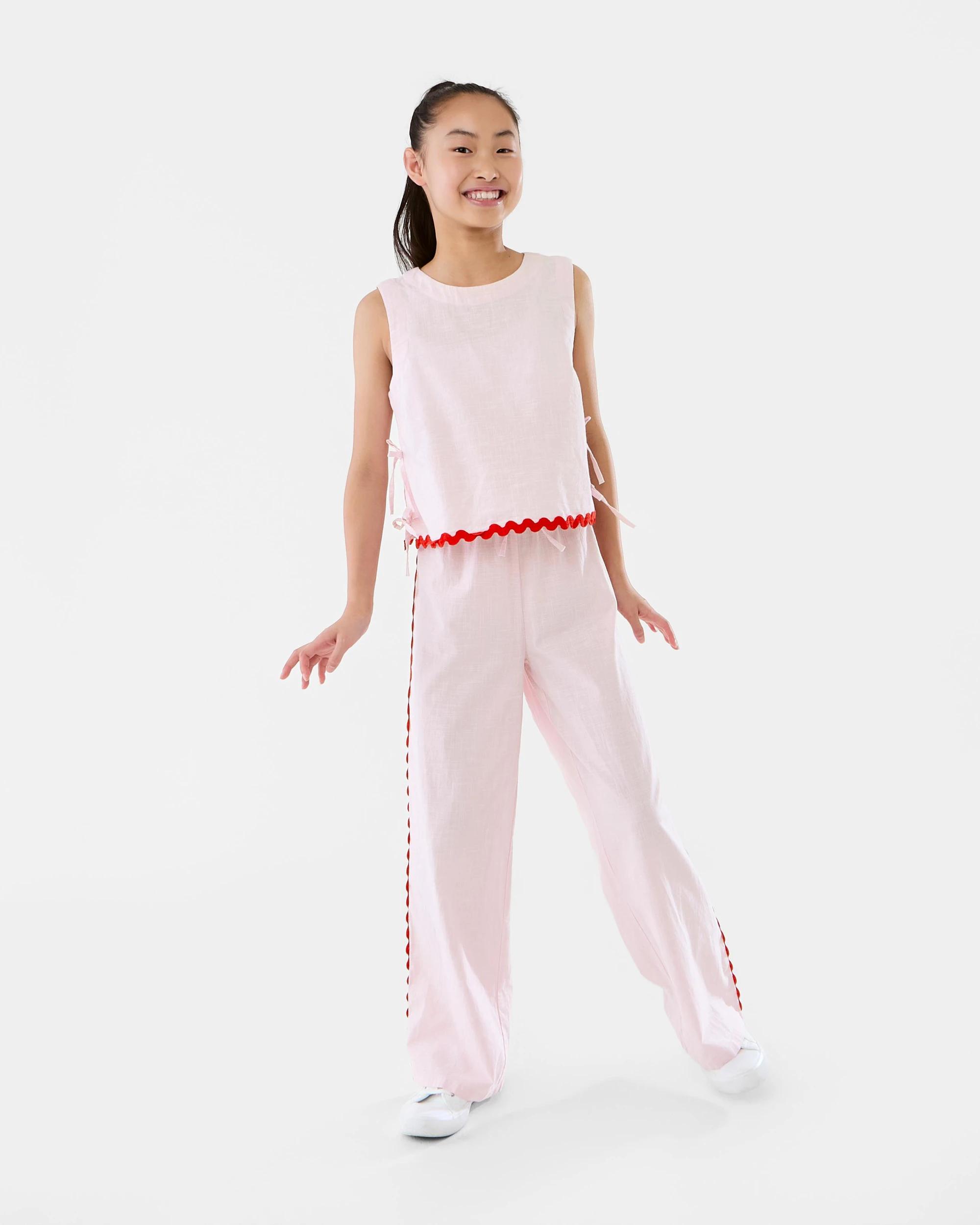 6 Wide Leg Detail Pants Bllet Pink, 6 of 7