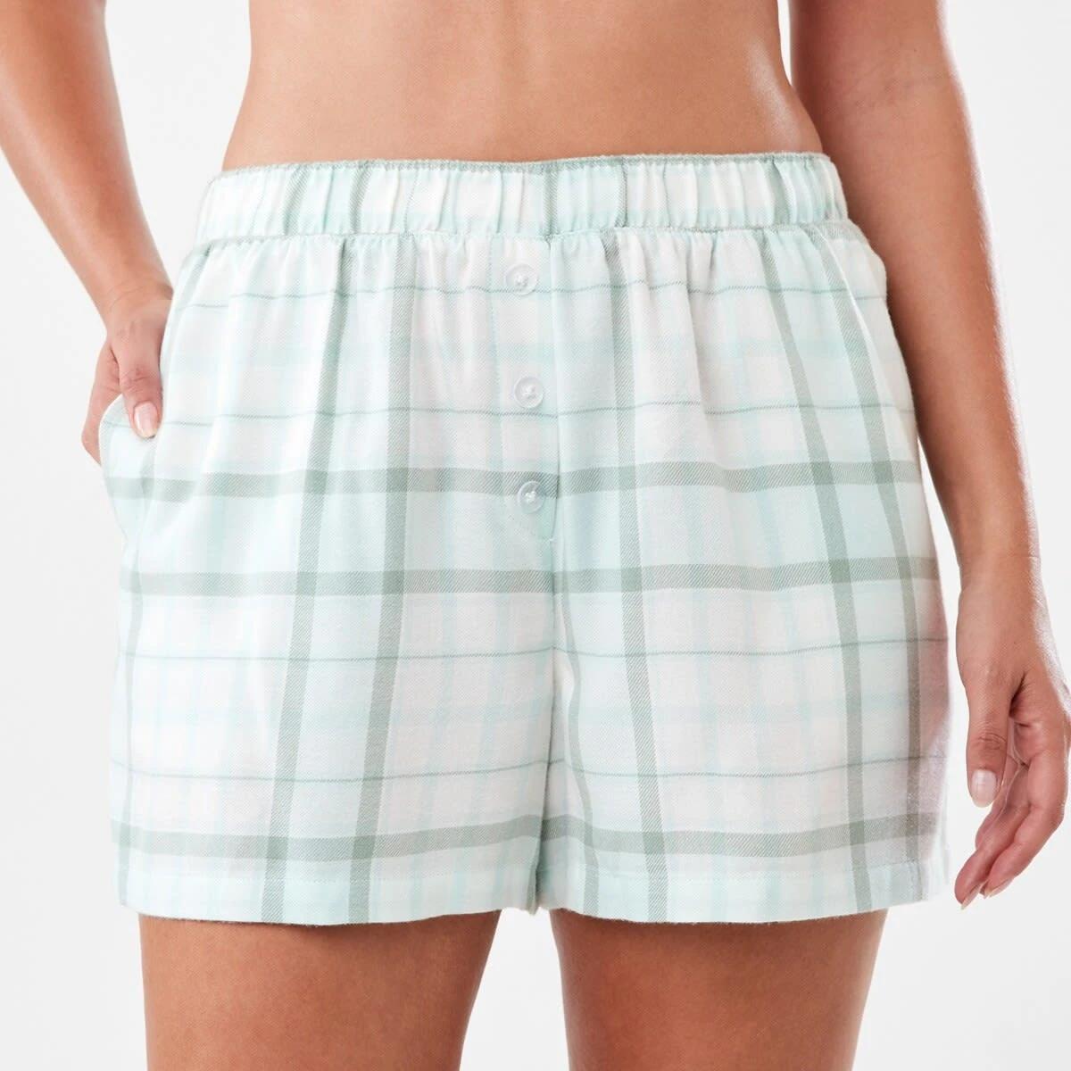 1 Boyfriend Flannel Shorts Opal Chk, 1 of 6