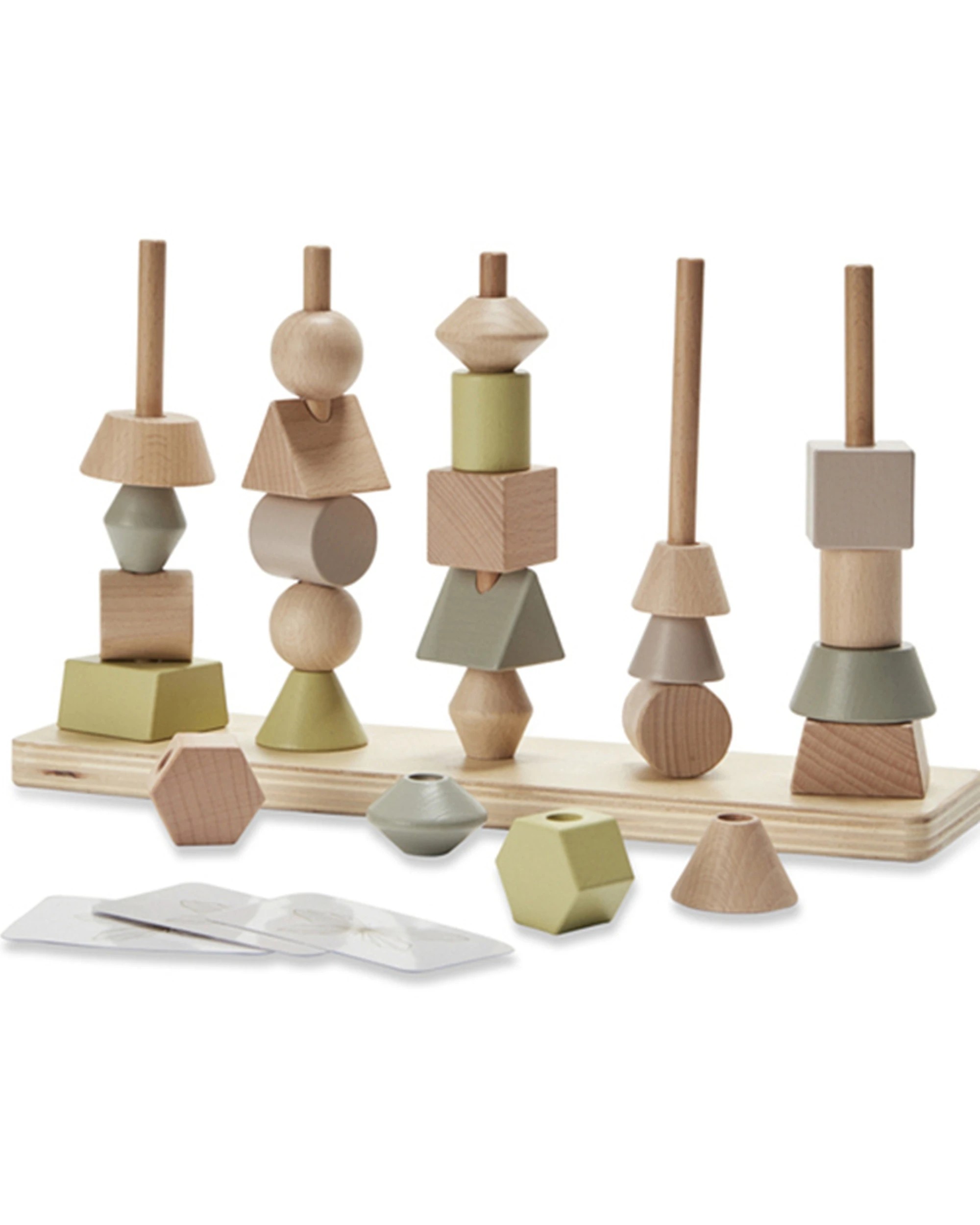 2 By Astrup 26pc Wooden Educational Stacking Tower Set Kids - Natural, 2 of 2