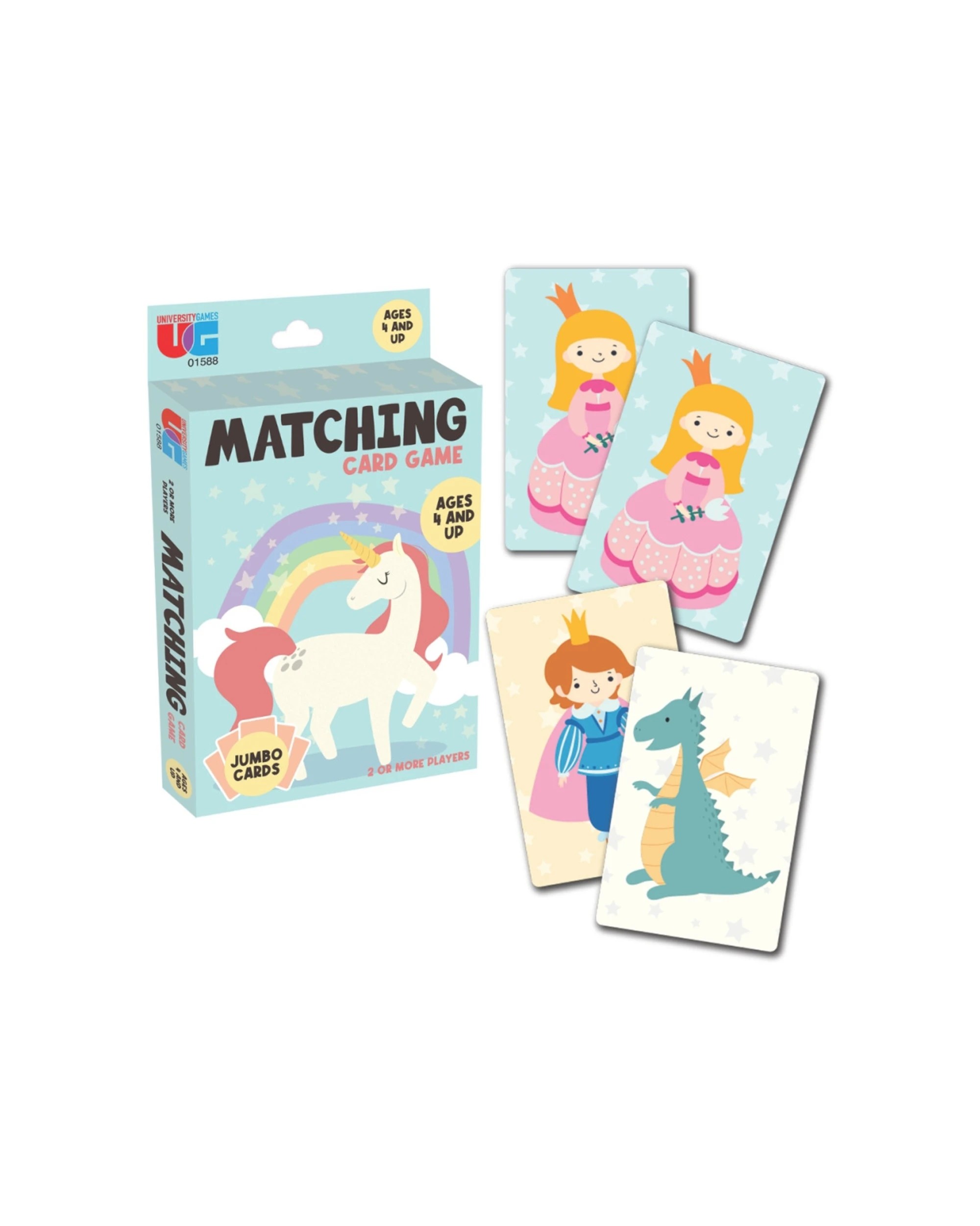3 University Games Unicorn Matching Kids Card Game Jumbo Cards 2 Players 4y+ - Multi, 3 of 3