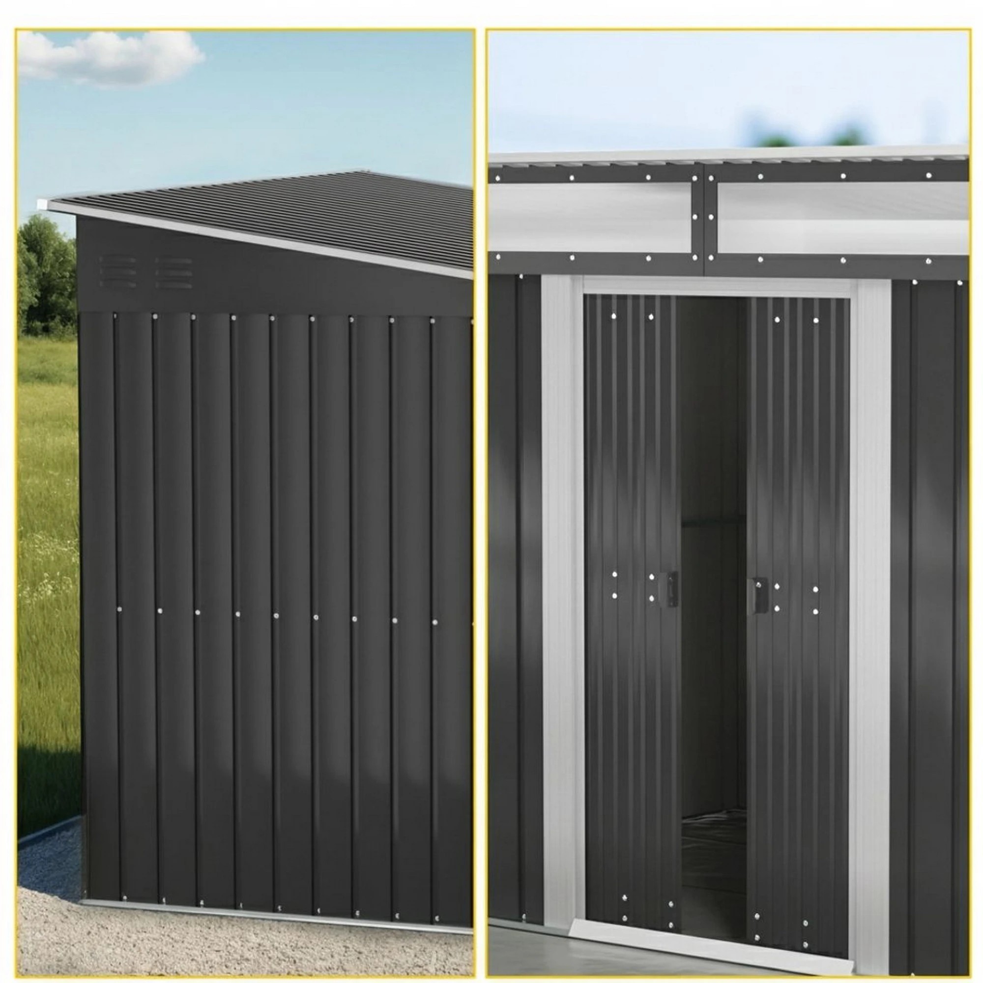 7 Giantz Garden Shed Outdoor Storage Tool Sheds Workshop House Shelter - Black, 7 of 8