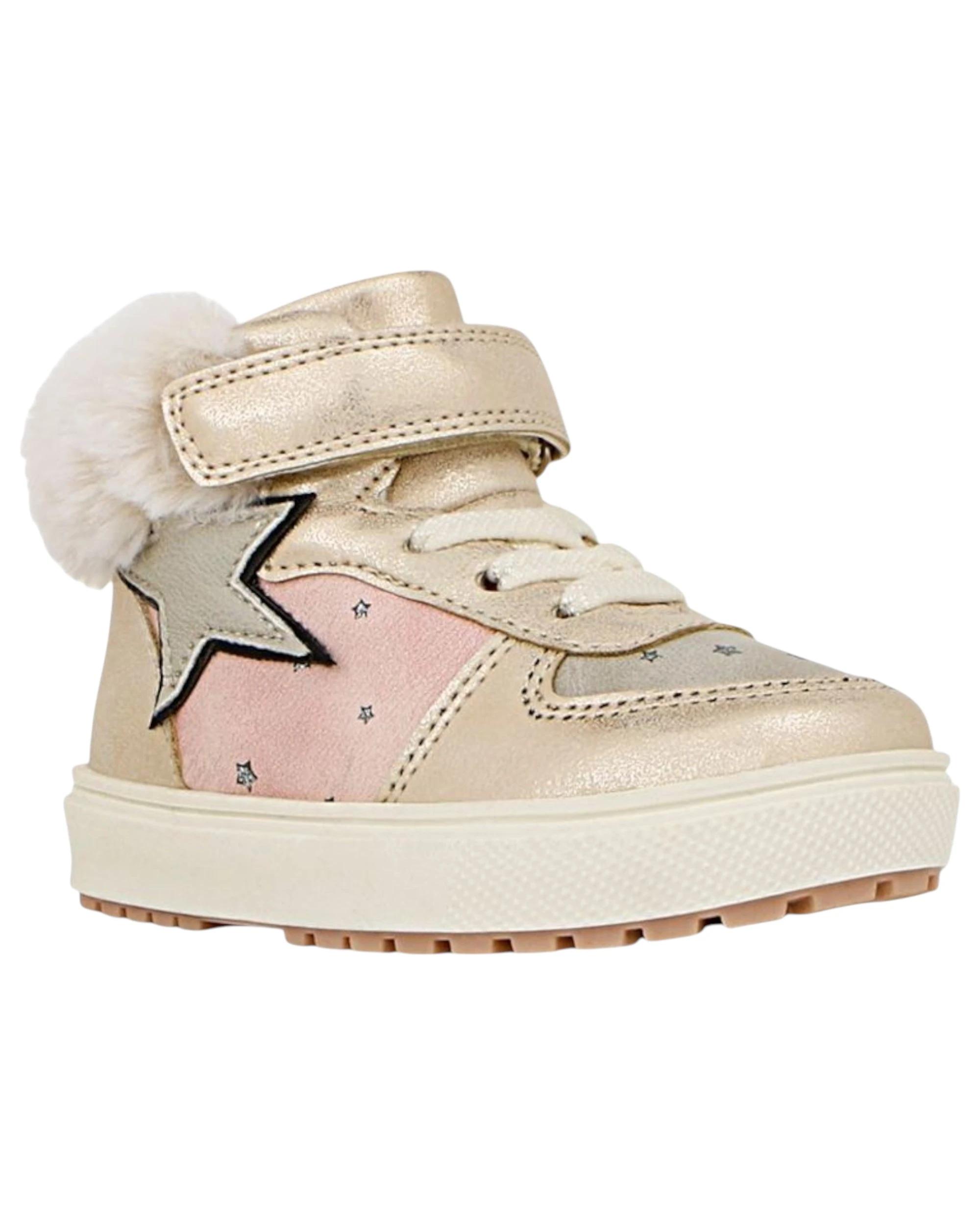 1 Grosby Geinie Star Rose Gold Infant Girls Kids Velcro Boot Lace Up Baby Shoes ROSE GOLD, 1 of 3