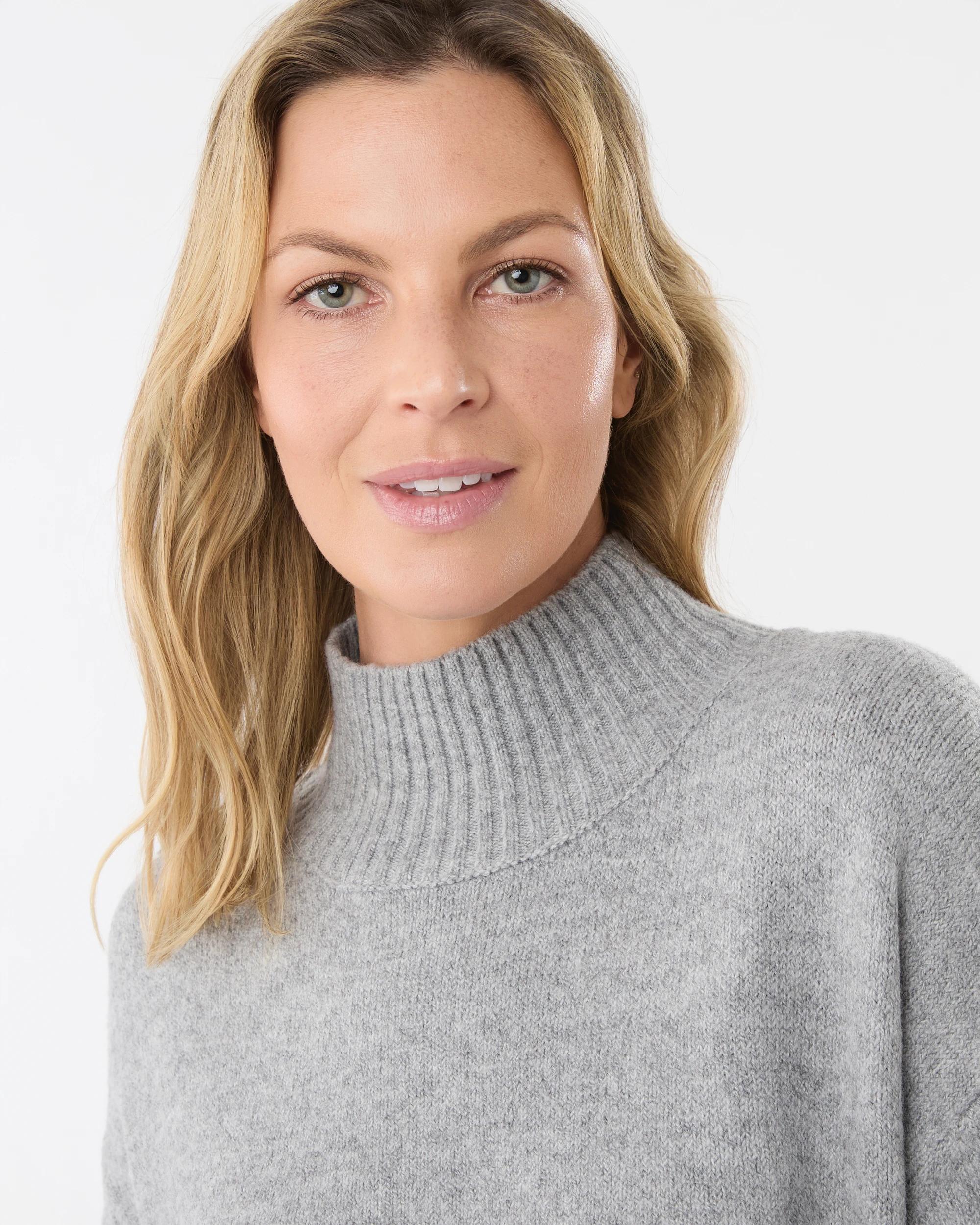 5 Funnel Split Hem Jumper Grey Marle, 5 of 6