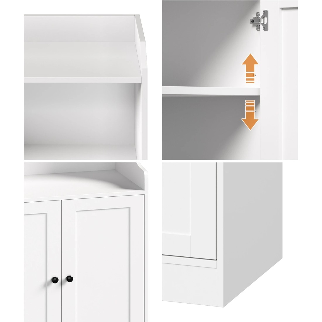 4 Oikiture Buffet Sideboard 2 Doors Hallway Table
 - White, 4 of 10