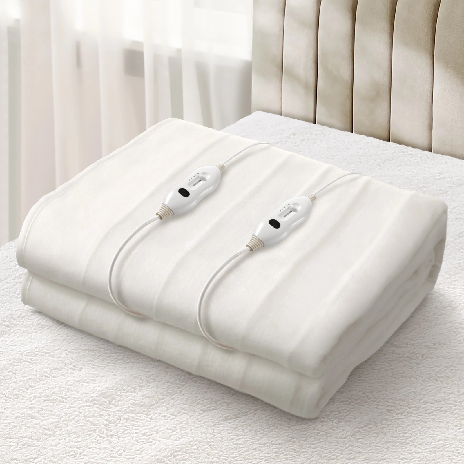 3 Bedra Bedding Electric Blanket Fully Fitted Polyester Winter Heated Underlay Queen - Queen Bed - White, 3 of 10